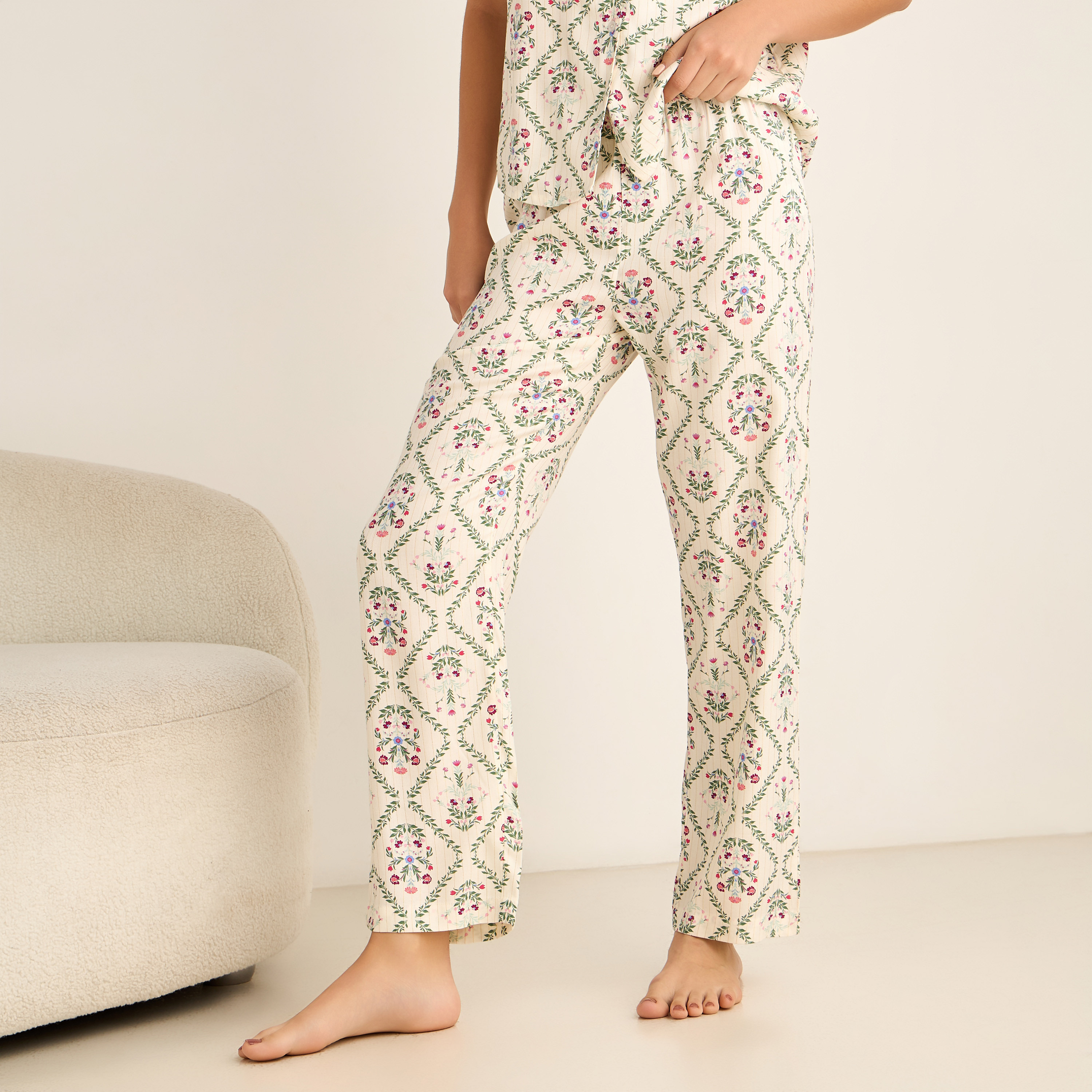 Pyjama Set Button-Down Shirt & Trousers-women-clothing-nightwear-pyjamas-longsets-image-4