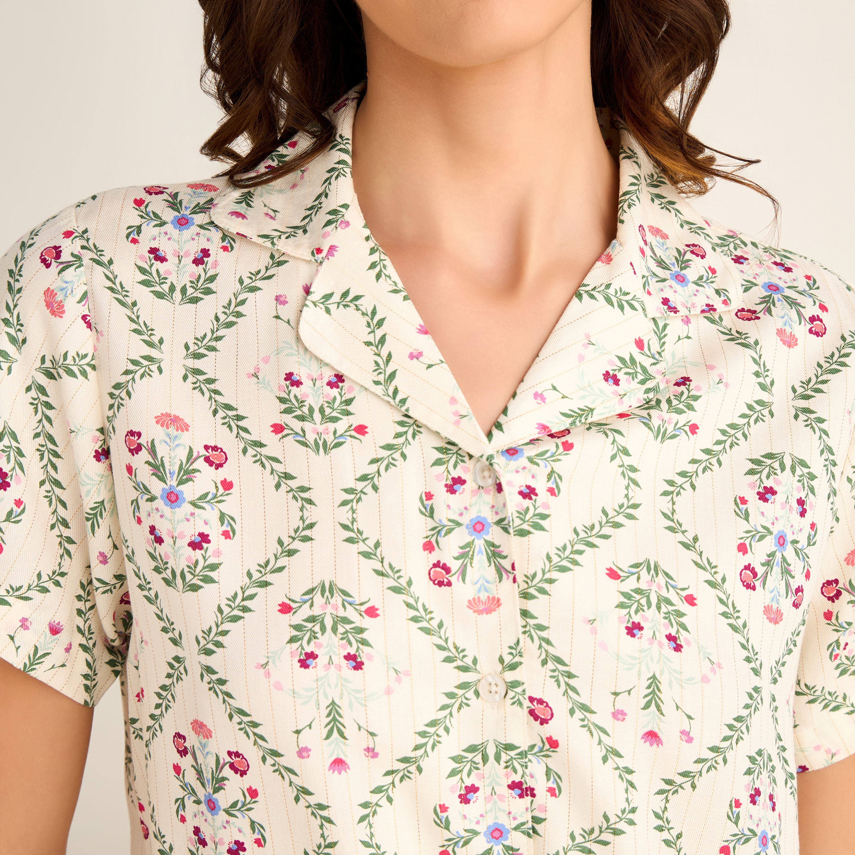 Pyjama Set Button-Down Shirt & Trousers-women-clothing-nightwear-pyjamas-longsets-image-6