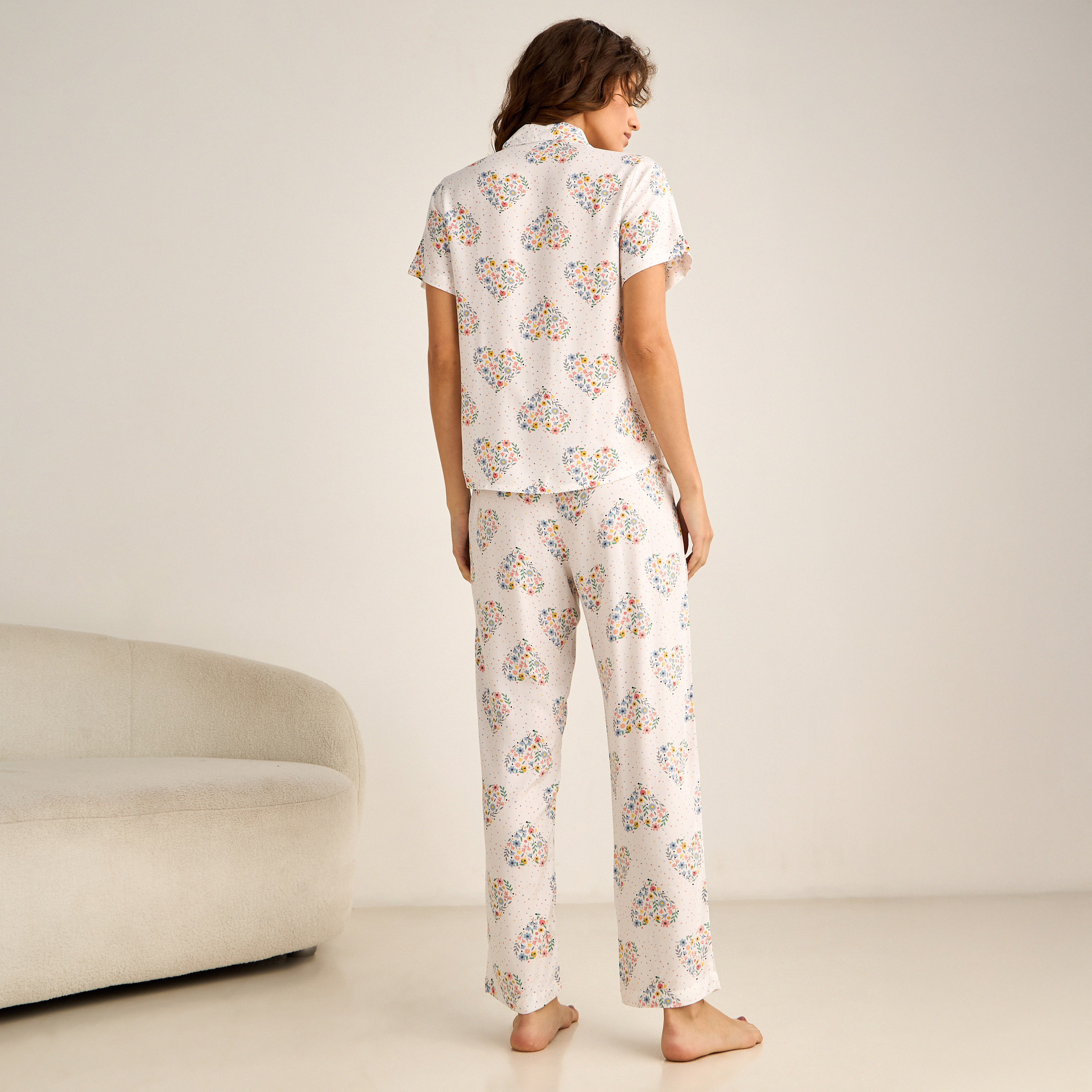 Pyjama Set Button-Down Shirt & Trousers Viscose-women-clothing-nightwear-pyjamas-longsets-image-3