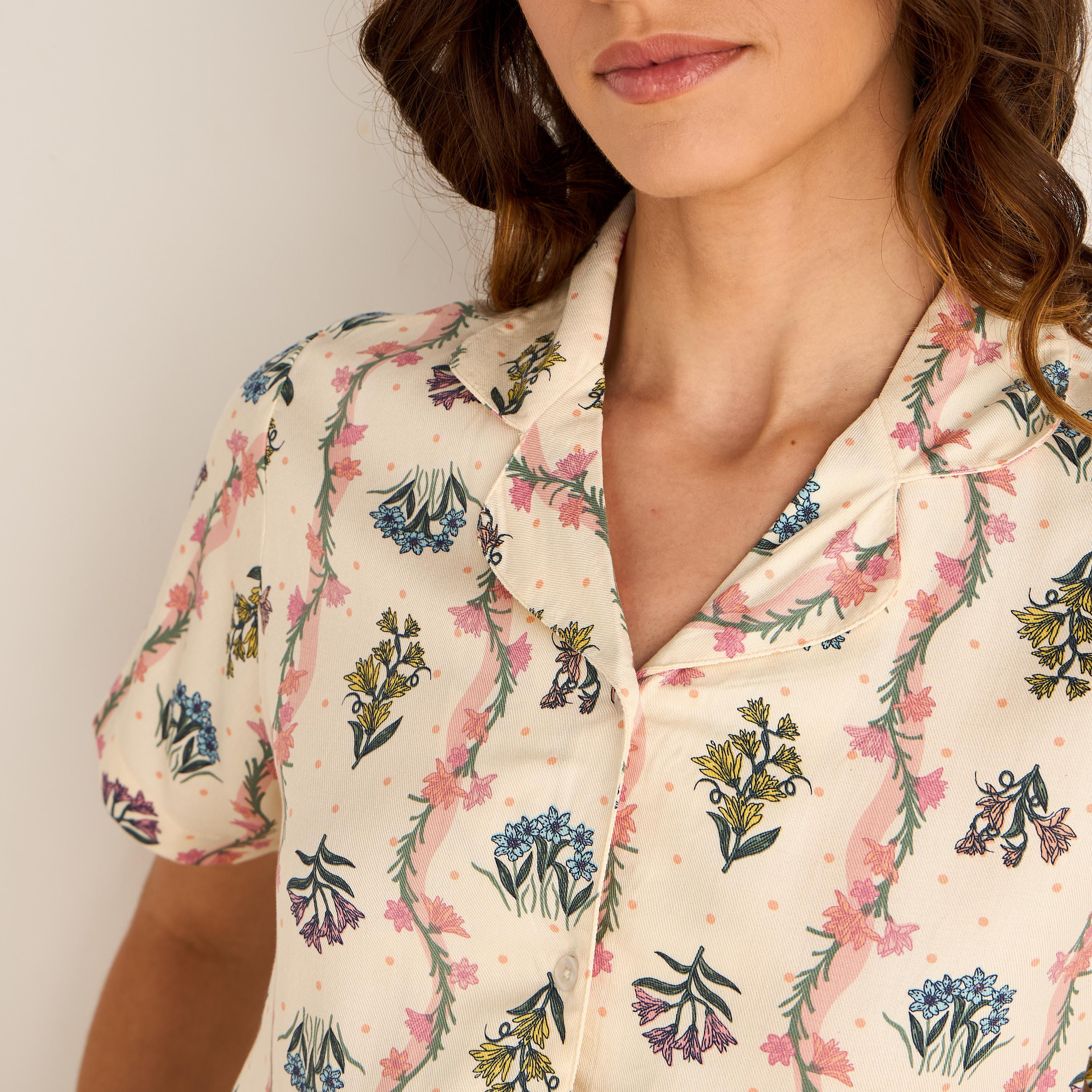 Pyjama Set Button-Down Shirt & Trousers Viscose-women-clothing-nightwear-pyjamas-longsets-image-5
