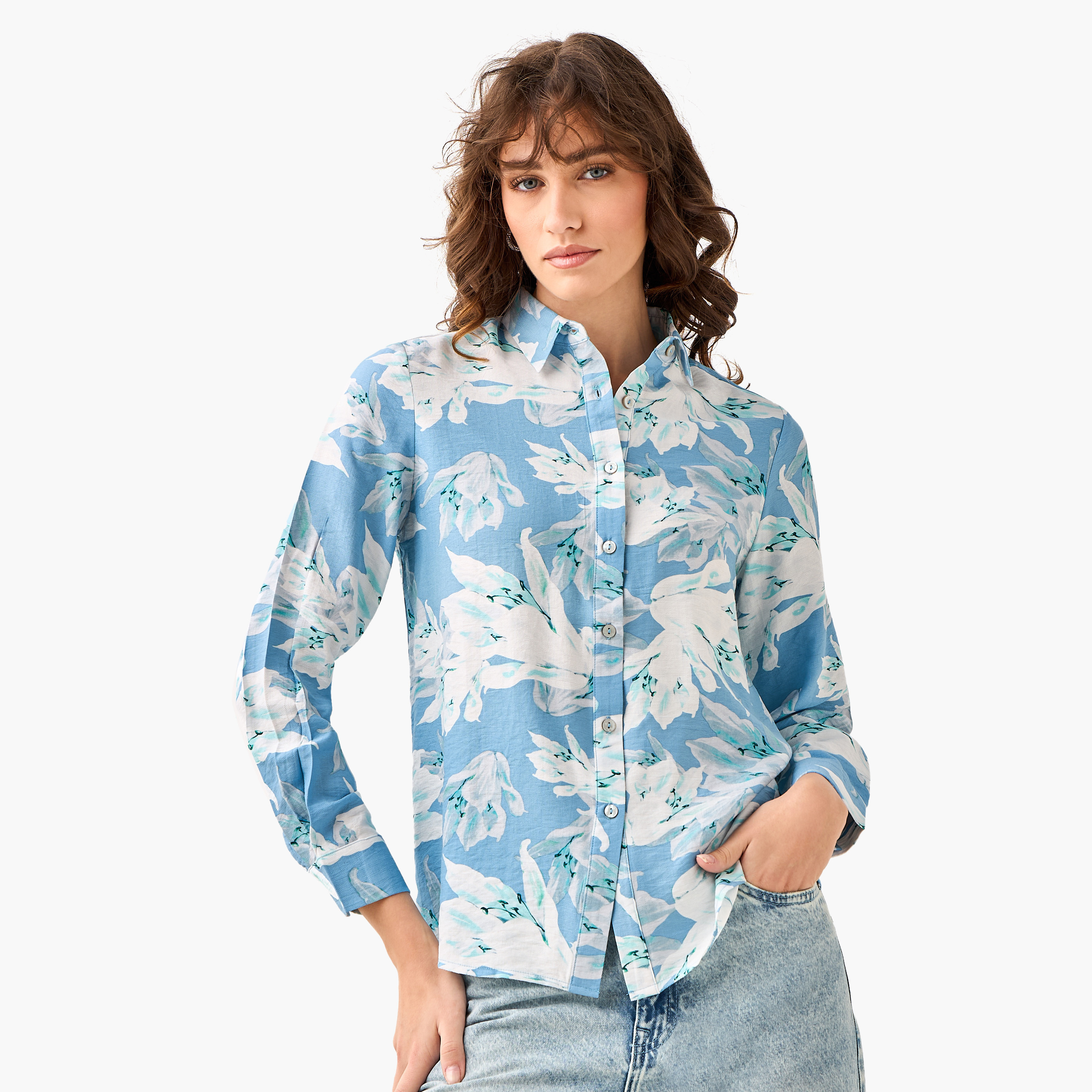 Viscose Shirt with Floral Print-women-clothing-shirtsandblouses-shirts-image-2