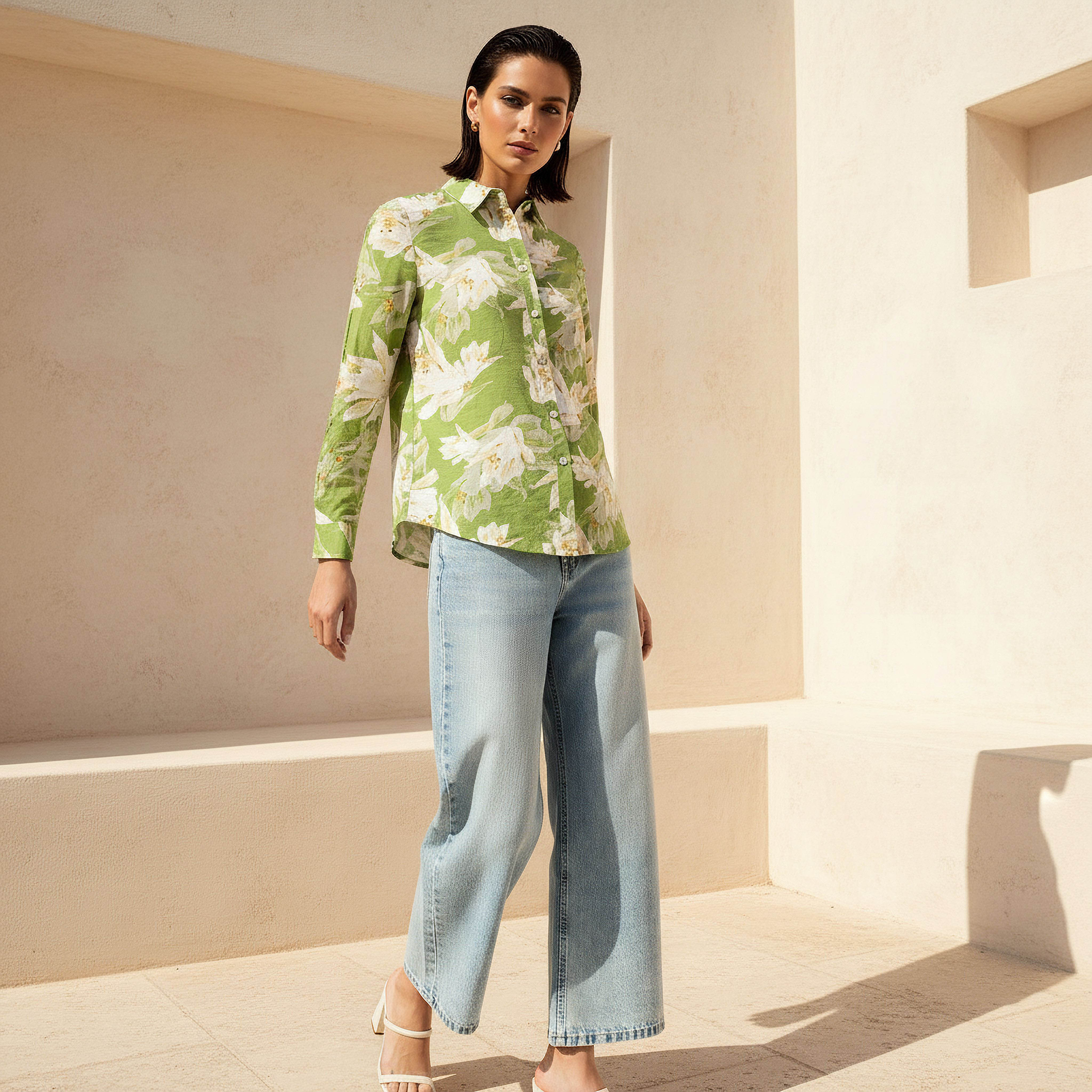 Viscose Shirt with Floral Print-women-clothing-shirtsandblouses-shirts-image-2
