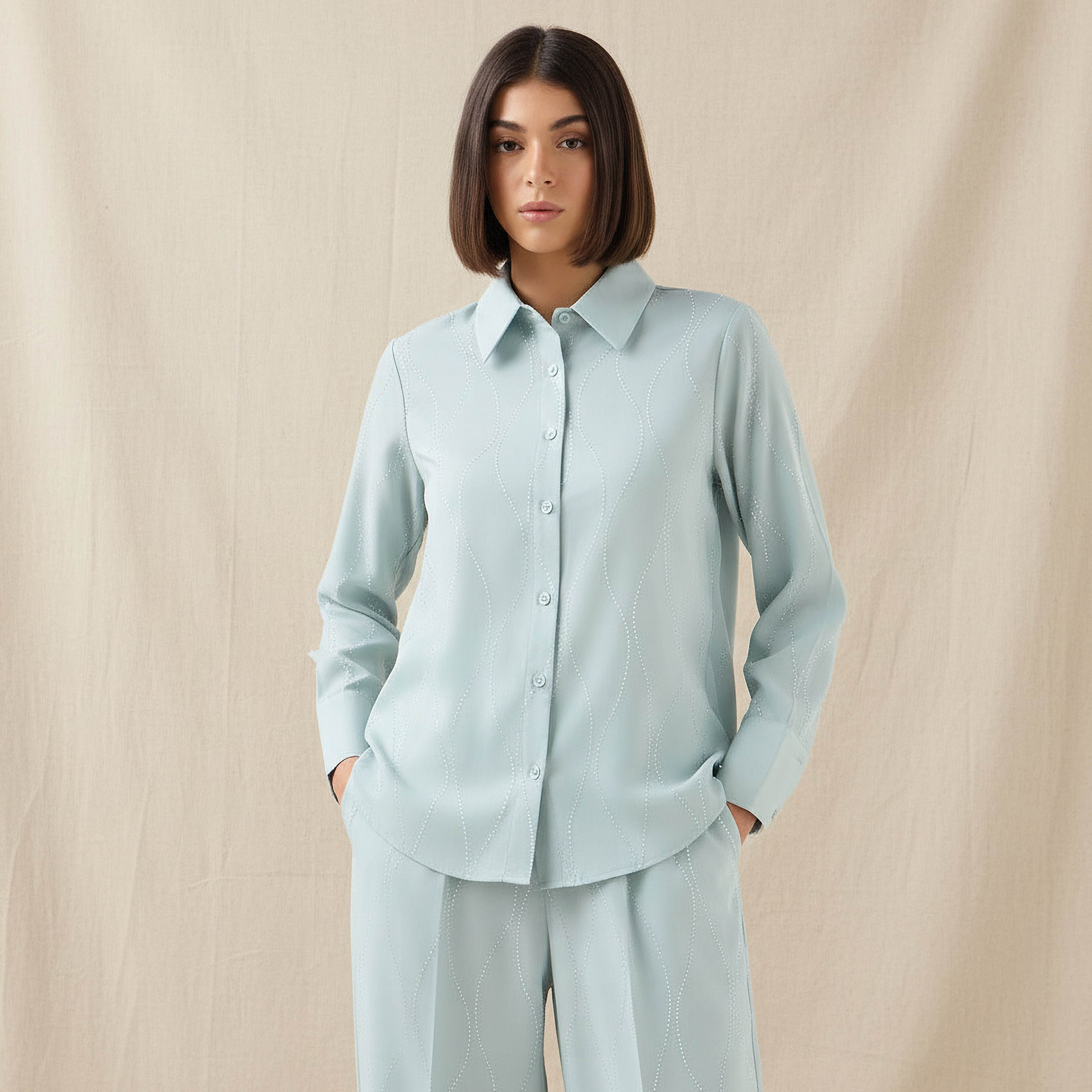 Shirt with Embellishment and Long Sleeves-women-clothing-shirtsandblouses-shirts-image-1