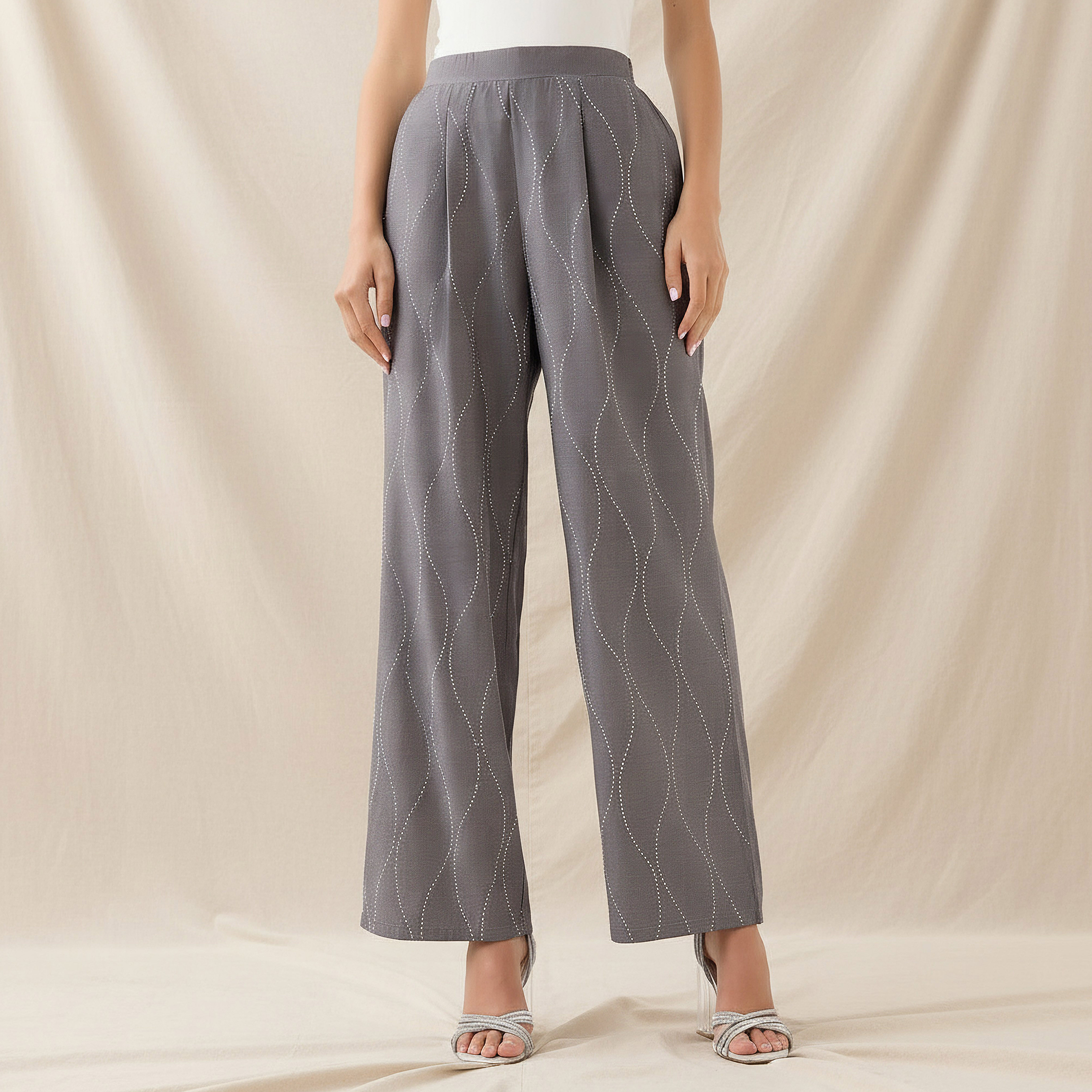 Wide-Leg Embellished Trousers-women-clothing-coordsets-image-1