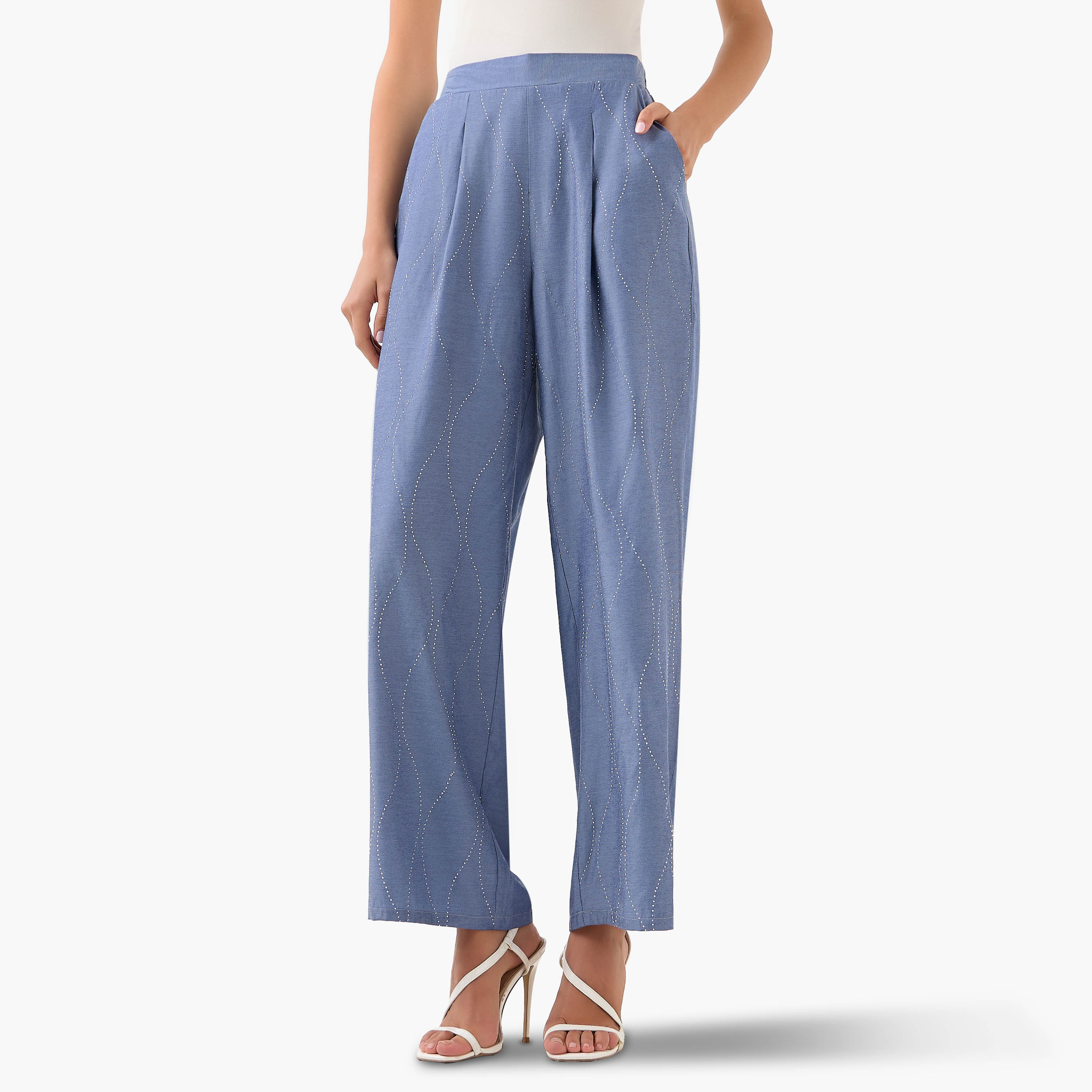 Wide-Leg Embellished Trousers-women-clothing-coordsets-image-2