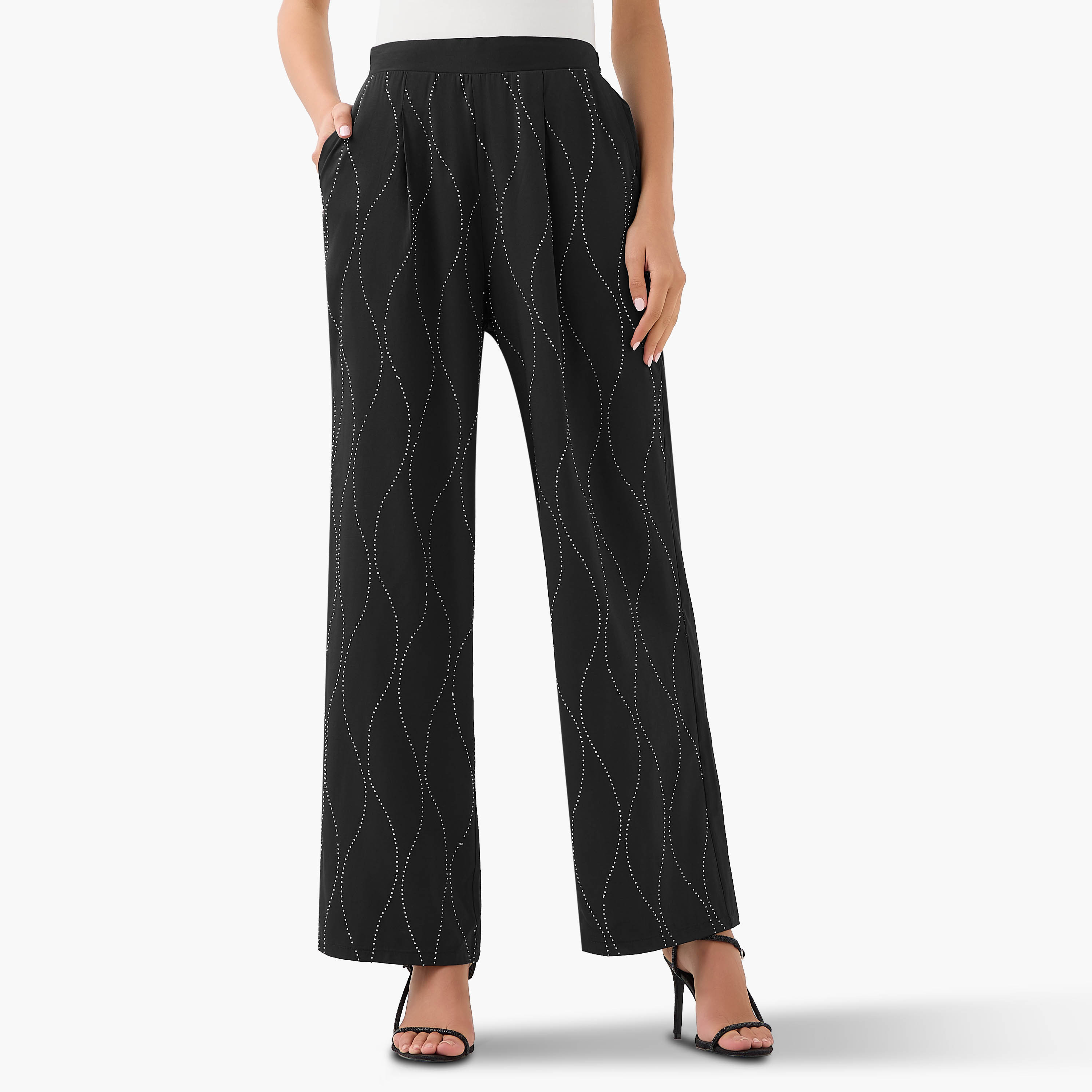 Wide-Leg Embellished Trousers-women-clothing-coordsets-image-2