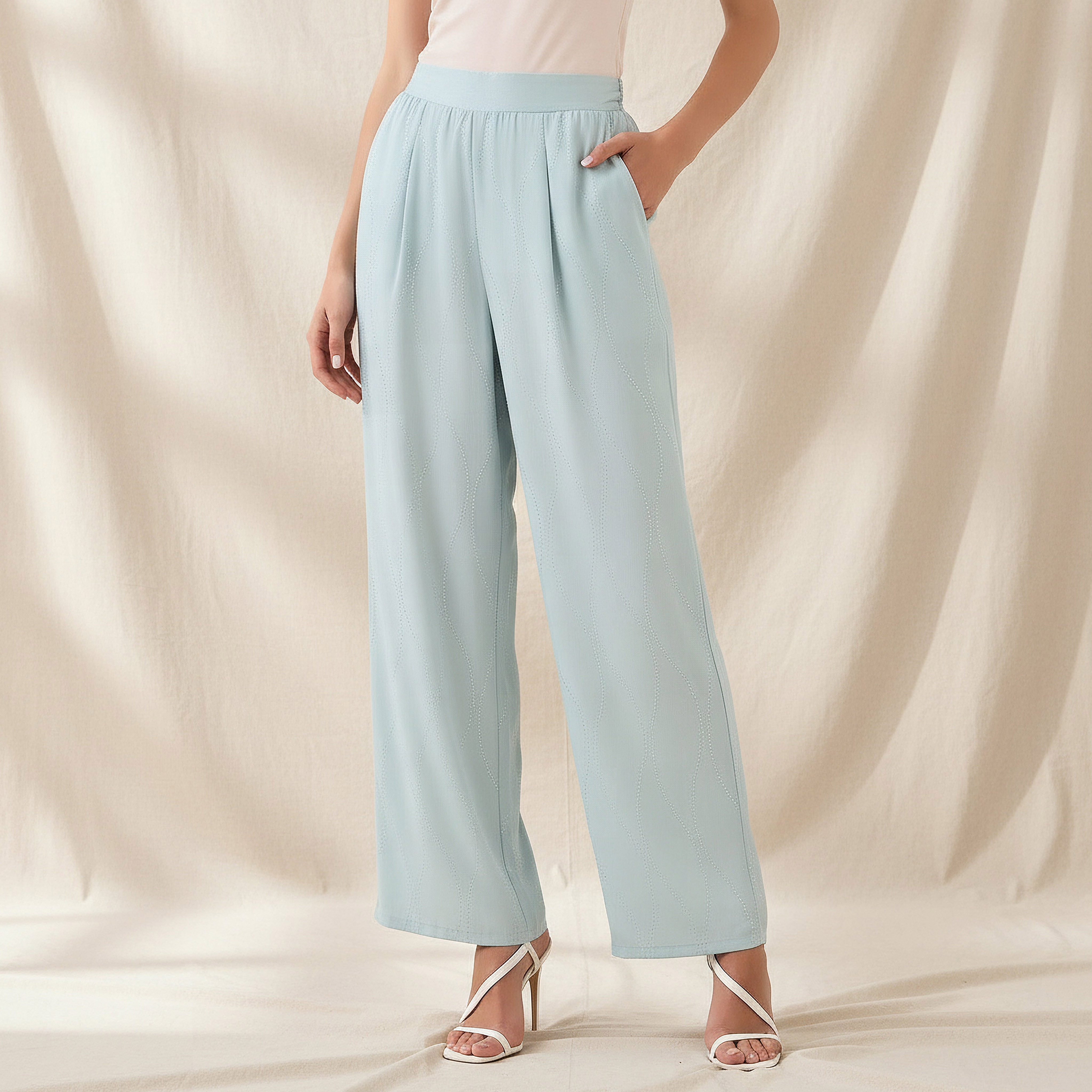 Wide-Leg Embellished Trousers-women-clothing-coordsets-image-1