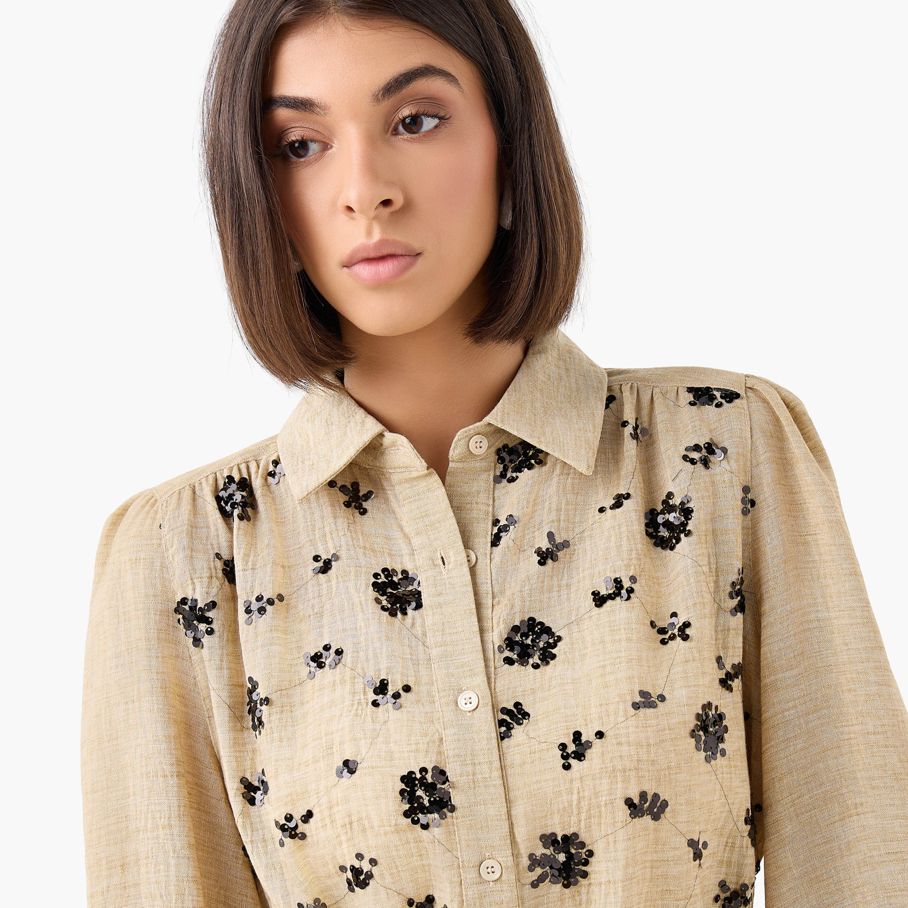 Belted Shirt with Sequins-women-clothing-shirtsandblouses-shirts-image-5