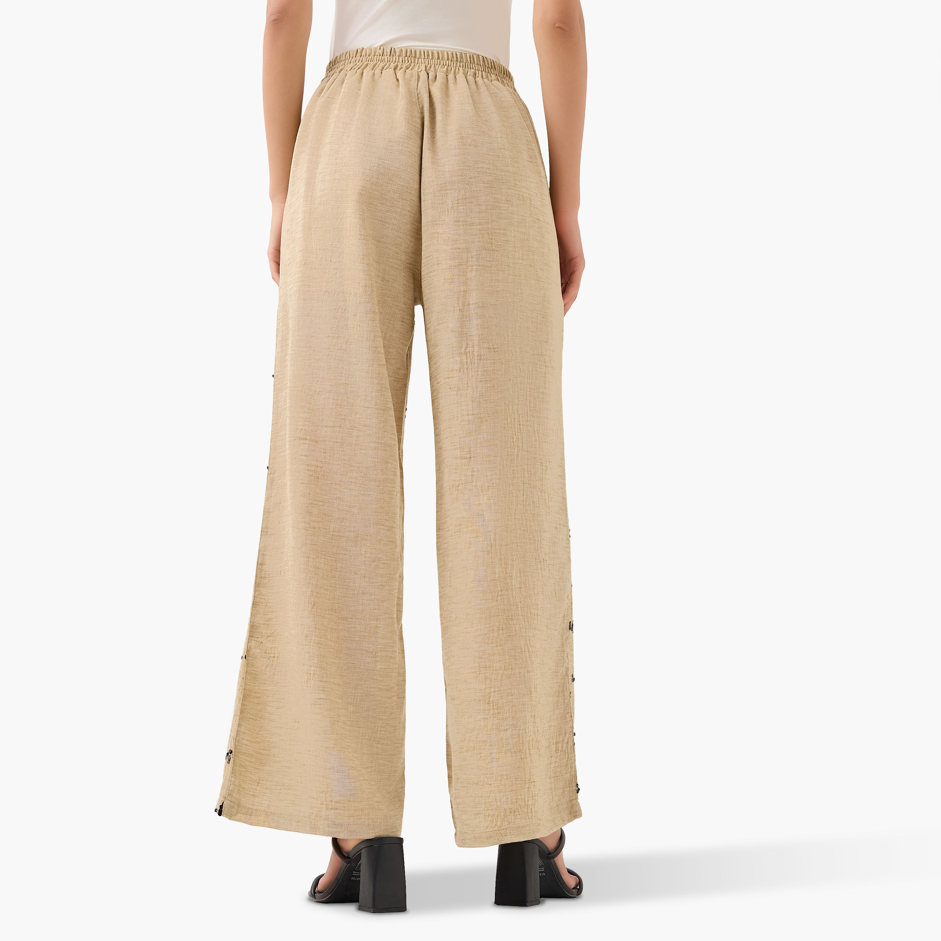 Wide-Leg Trousers with Sequin Embellishment-women-clothing-coordsets-image-4