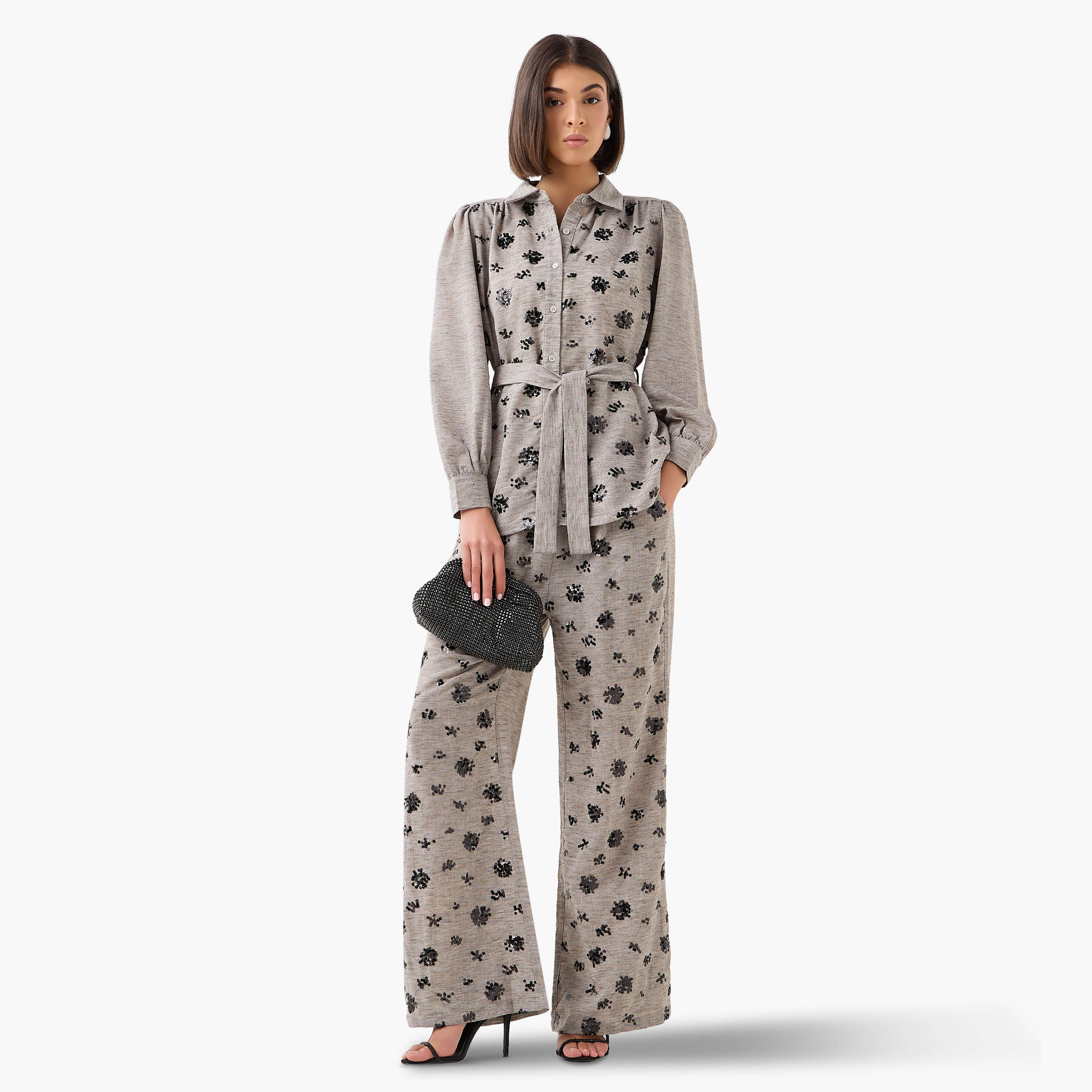 Wide-Leg Trousers with Sequin Embellishment-women-clothing-coordsets-image-3