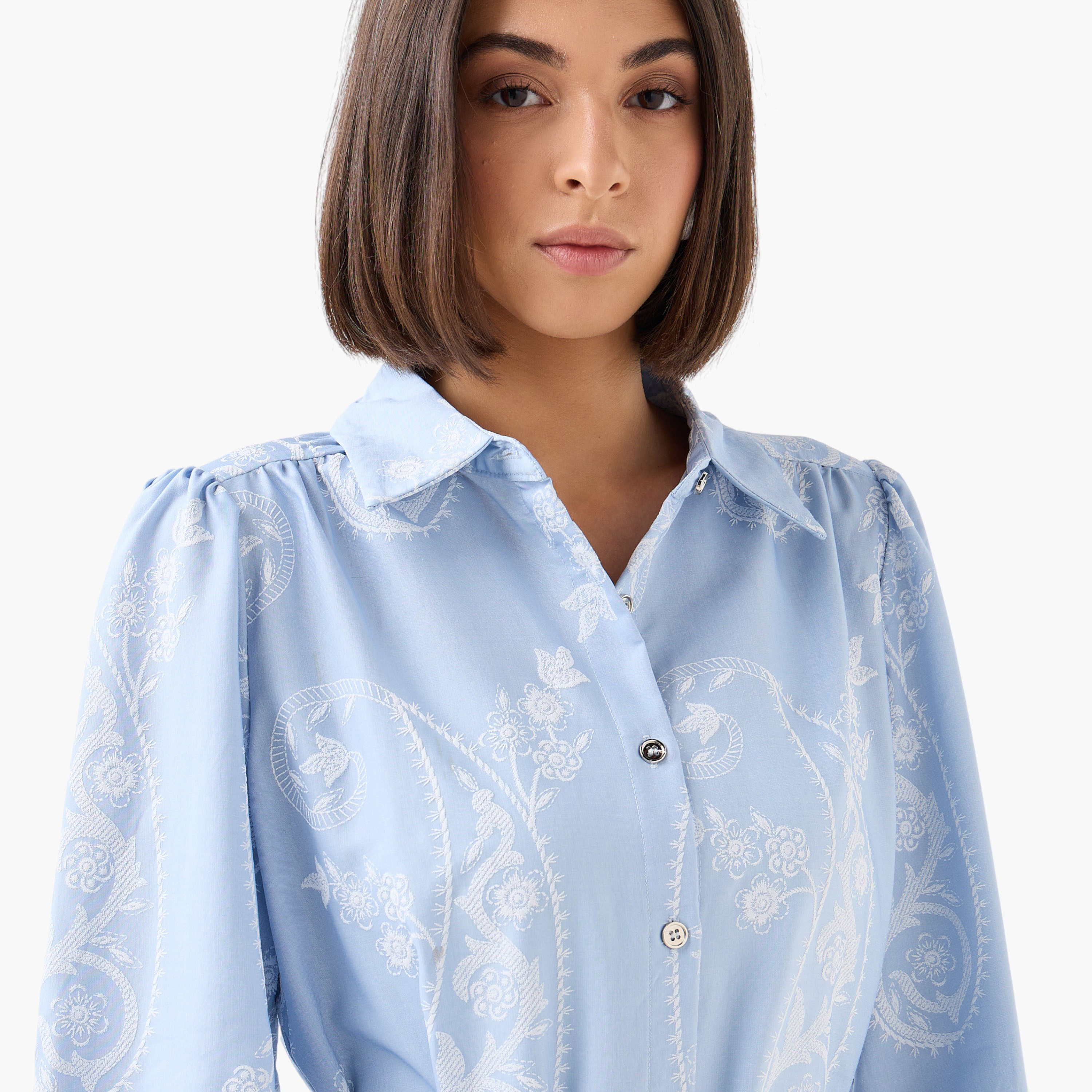 Belted Top with Floral Print-women-clothing-shirtsandblouses-shirts-image-5