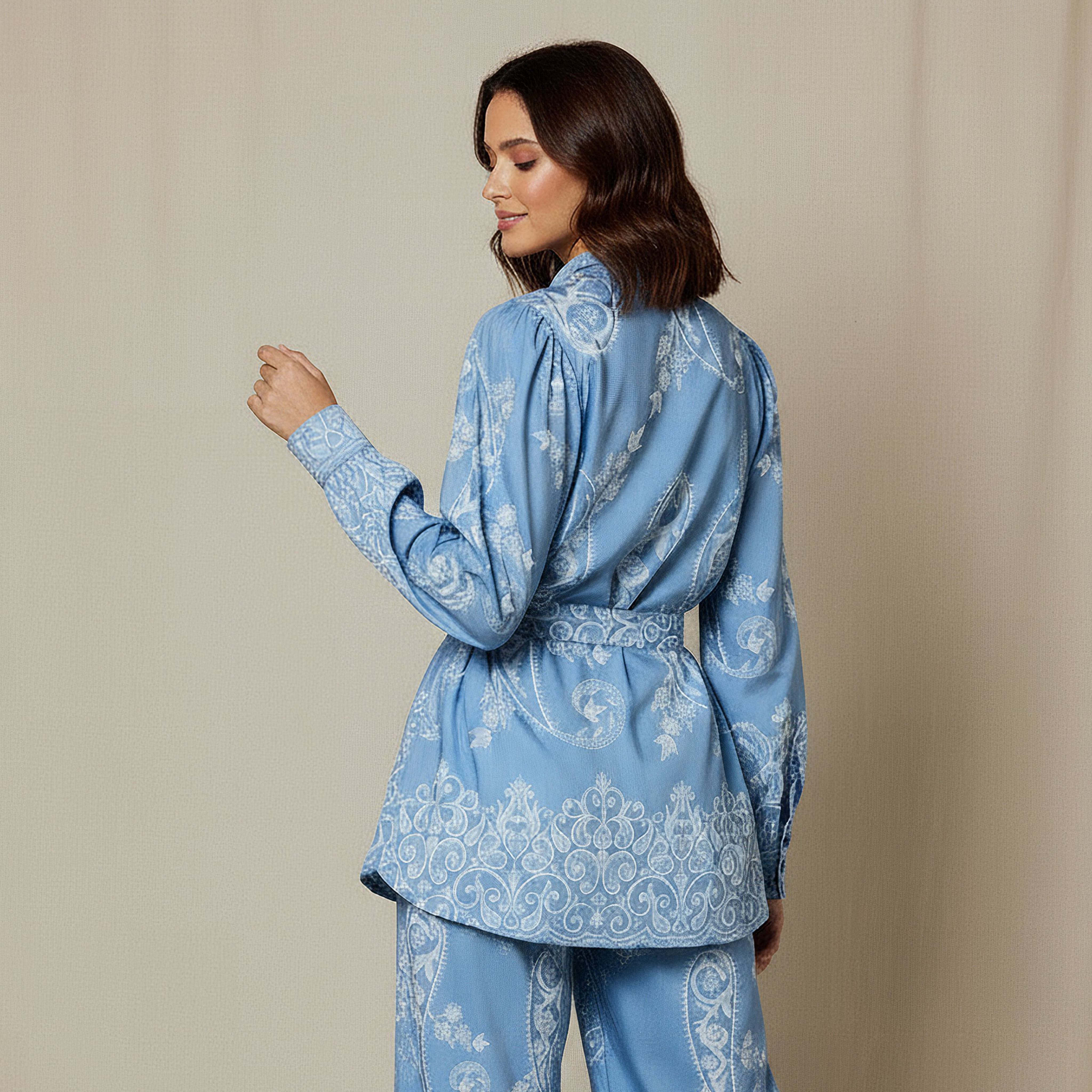 Belted Top with Floral Print-women-clothing-shirtsandblouses-shirts-image-3