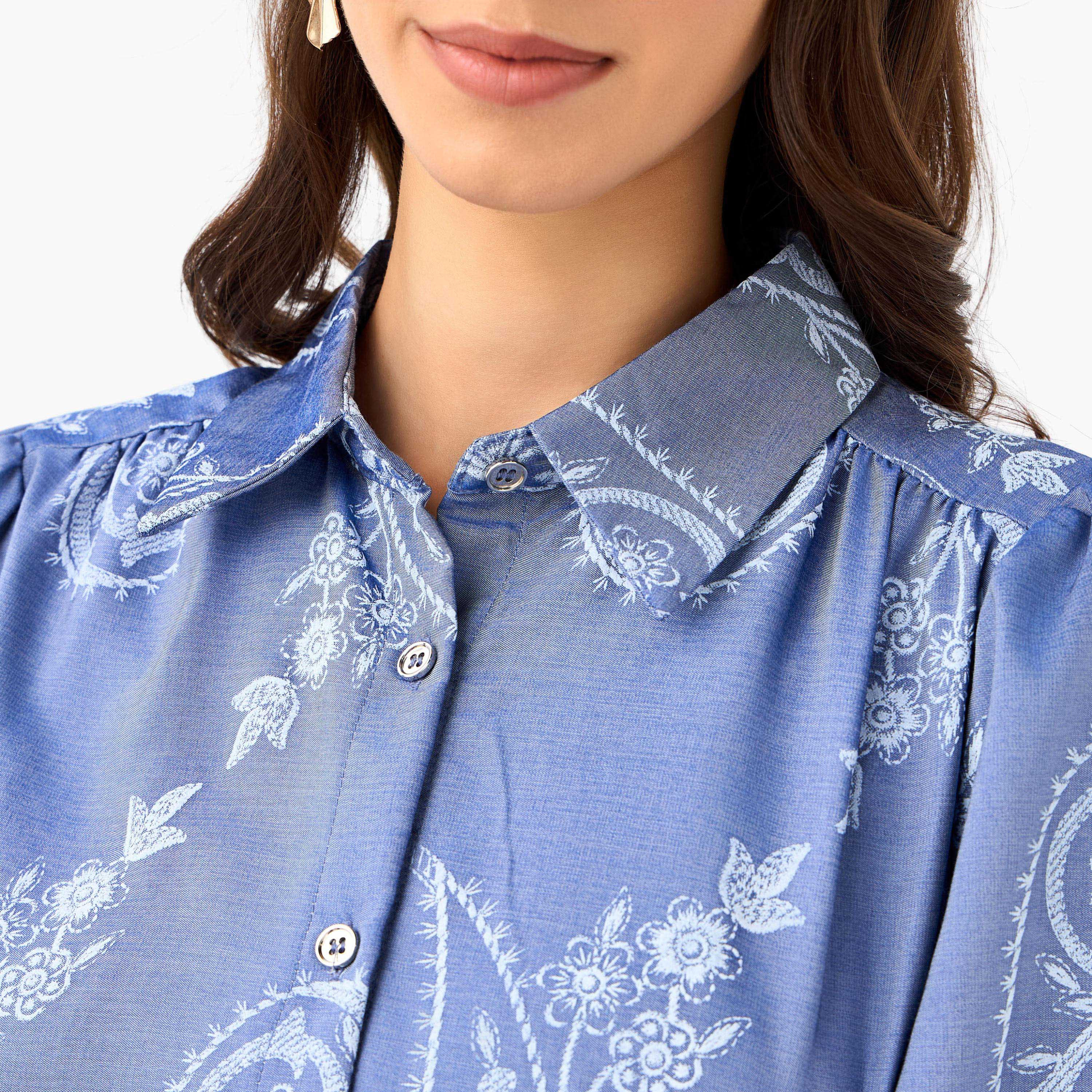 Belted Top with Floral Print-women-clothing-shirtsandblouses-shirts-image-4