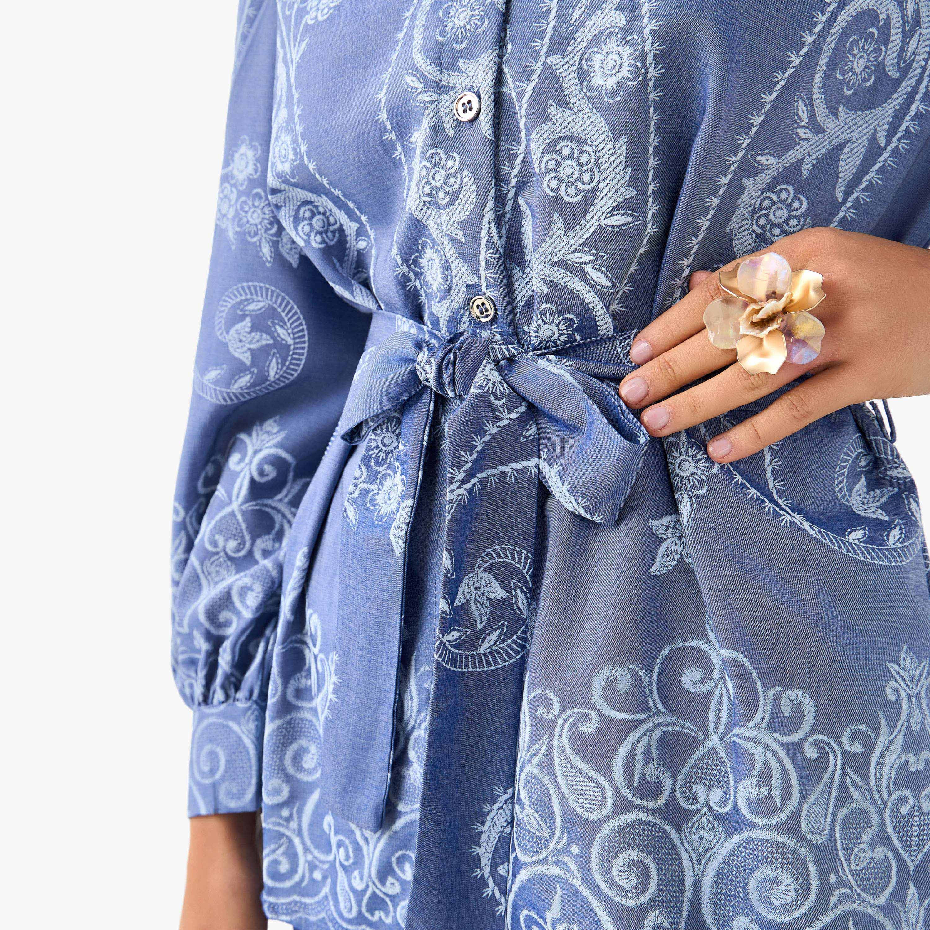 Belted Top with Floral Print-women-clothing-shirtsandblouses-shirts-image-5