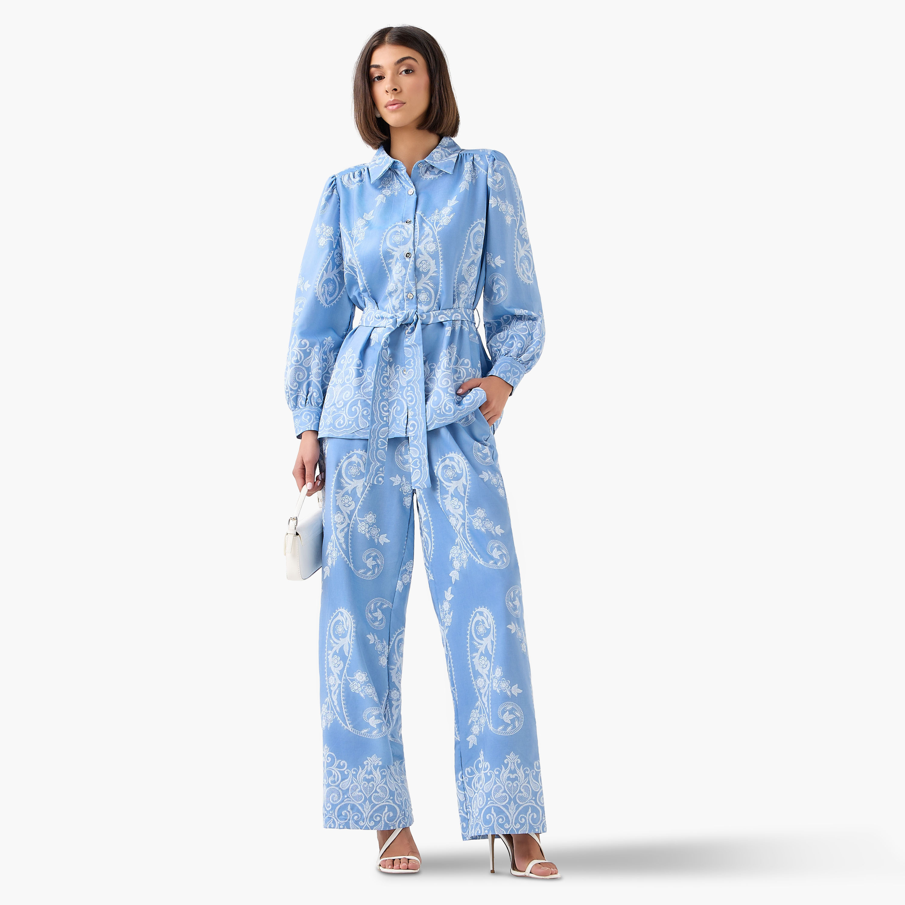Wide-Leg Paisley Print Pleated Trousers-women-clothing-coordsets-image-3