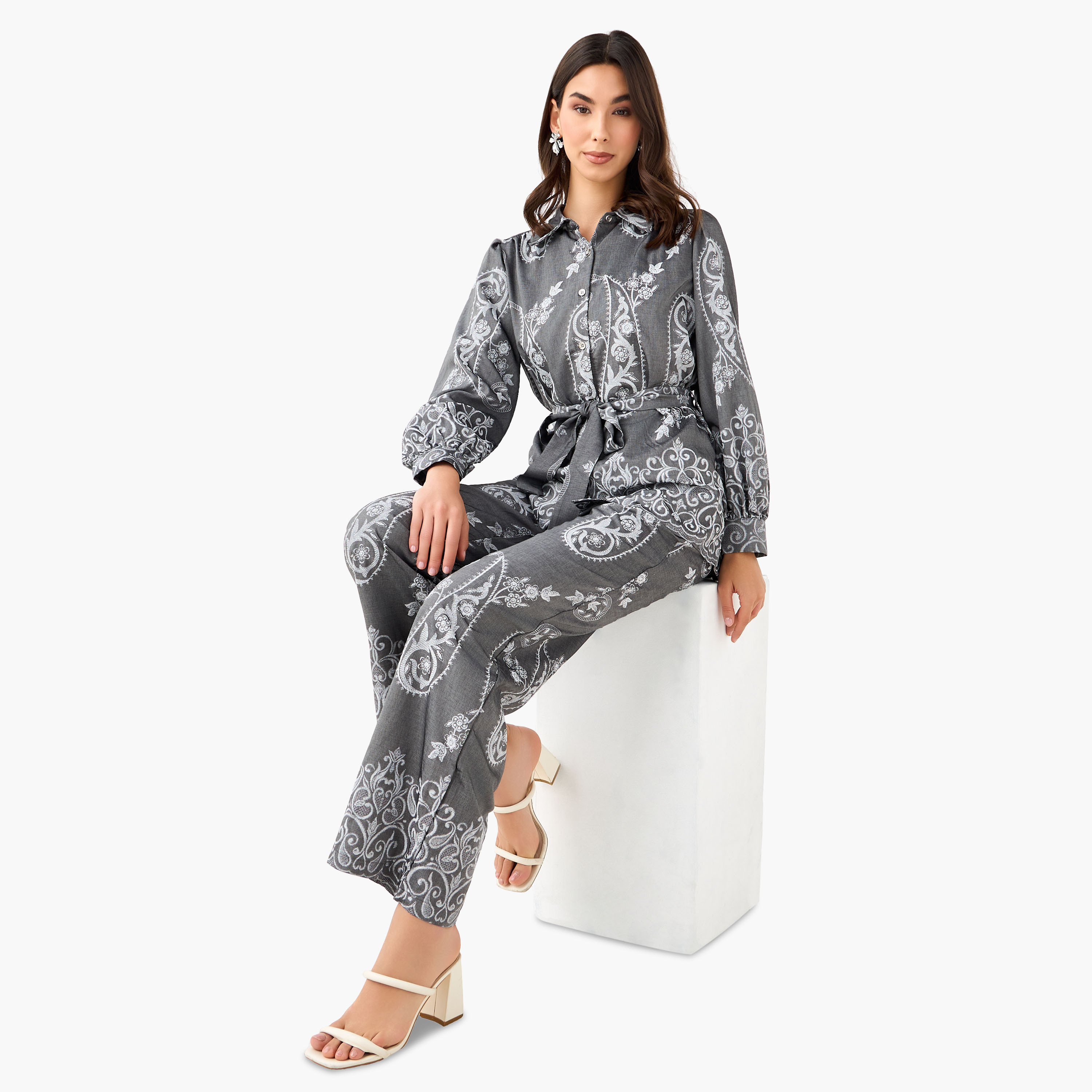 Wide-Leg Paisley Print Pleated Trousers-women-clothing-coordsets-image-3