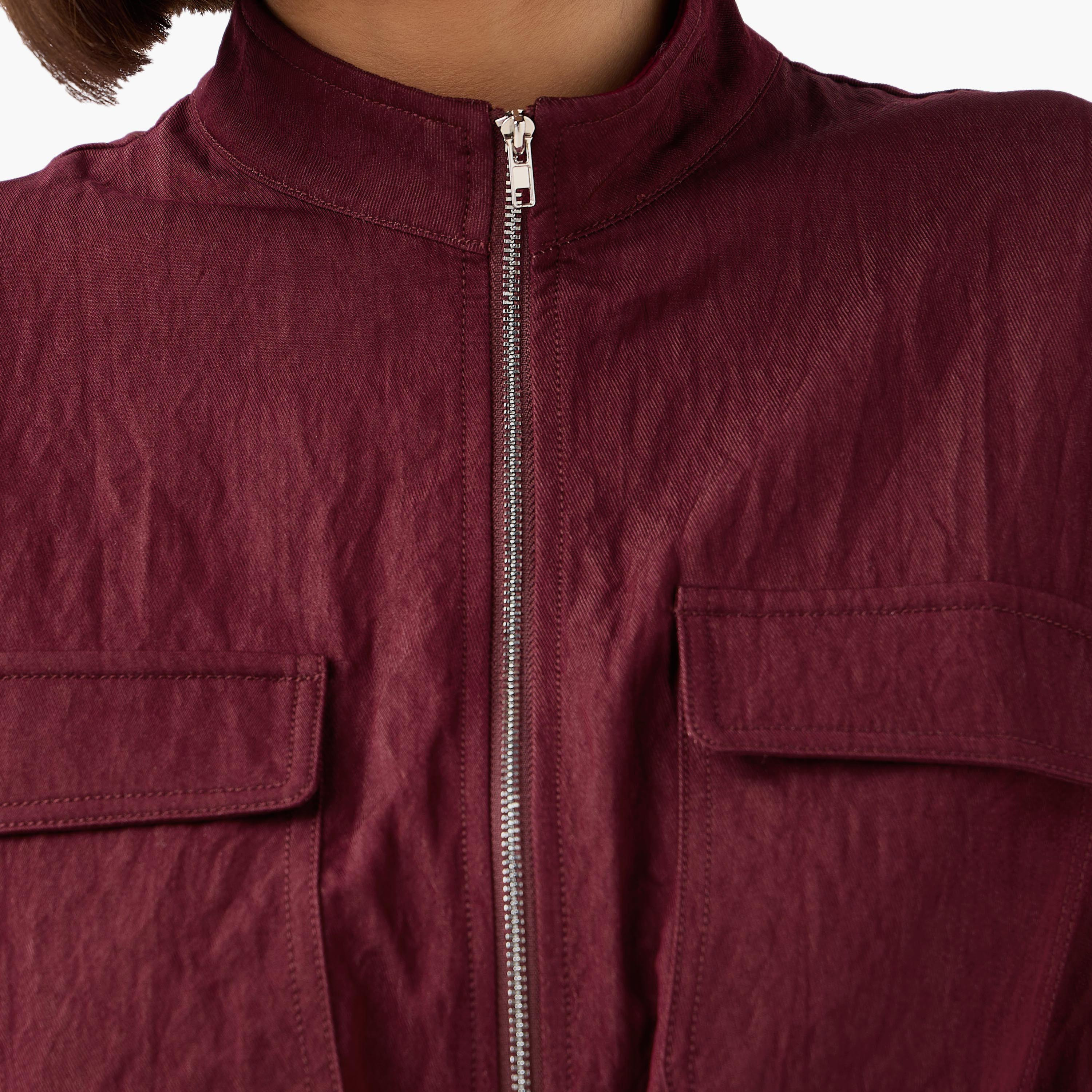 Drawstring Shirt with Extended Sleeves-women-clothing-shirtsandblouses-shirts-image-4