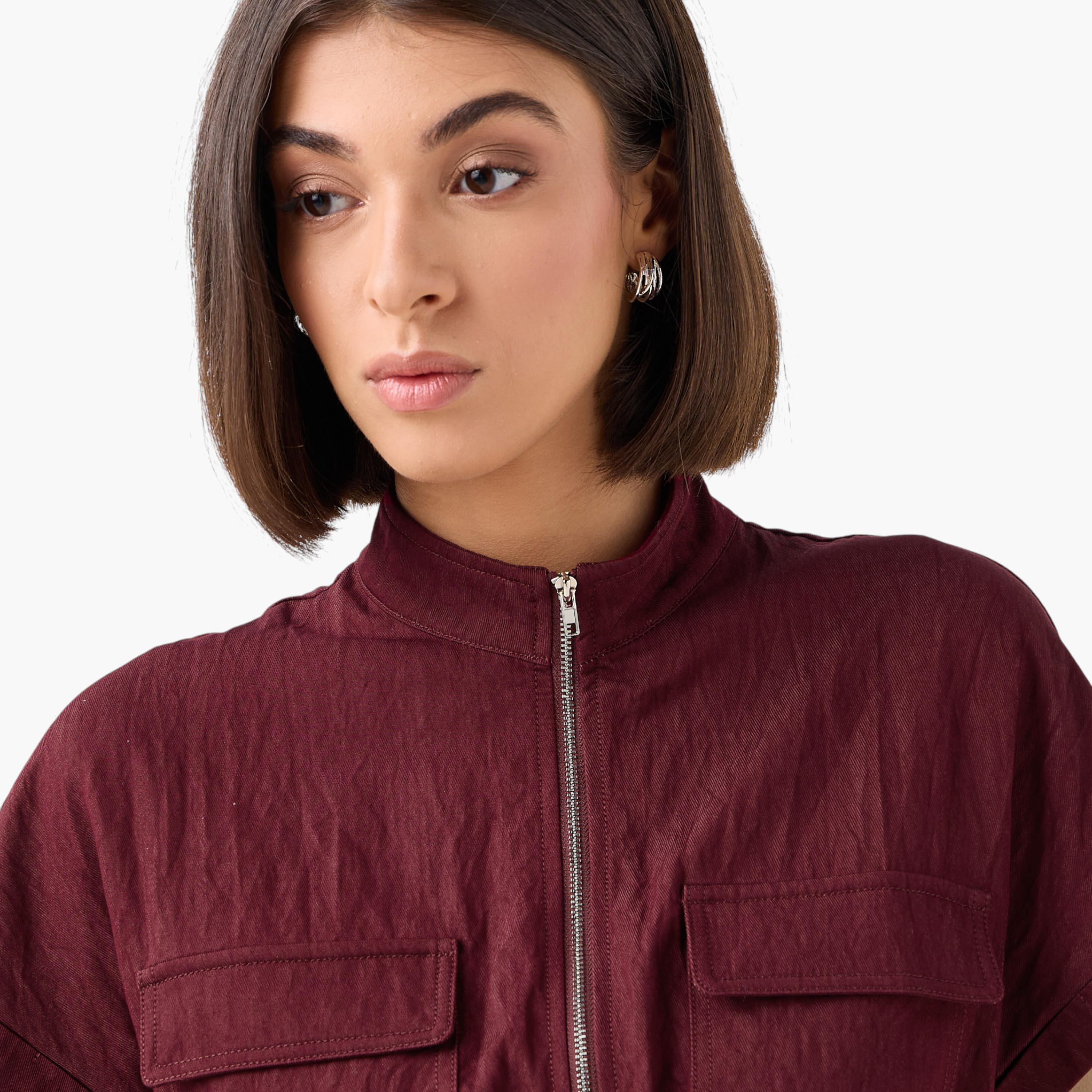 Drawstring Shirt with Extended Sleeves-women-clothing-shirtsandblouses-shirts-image-5