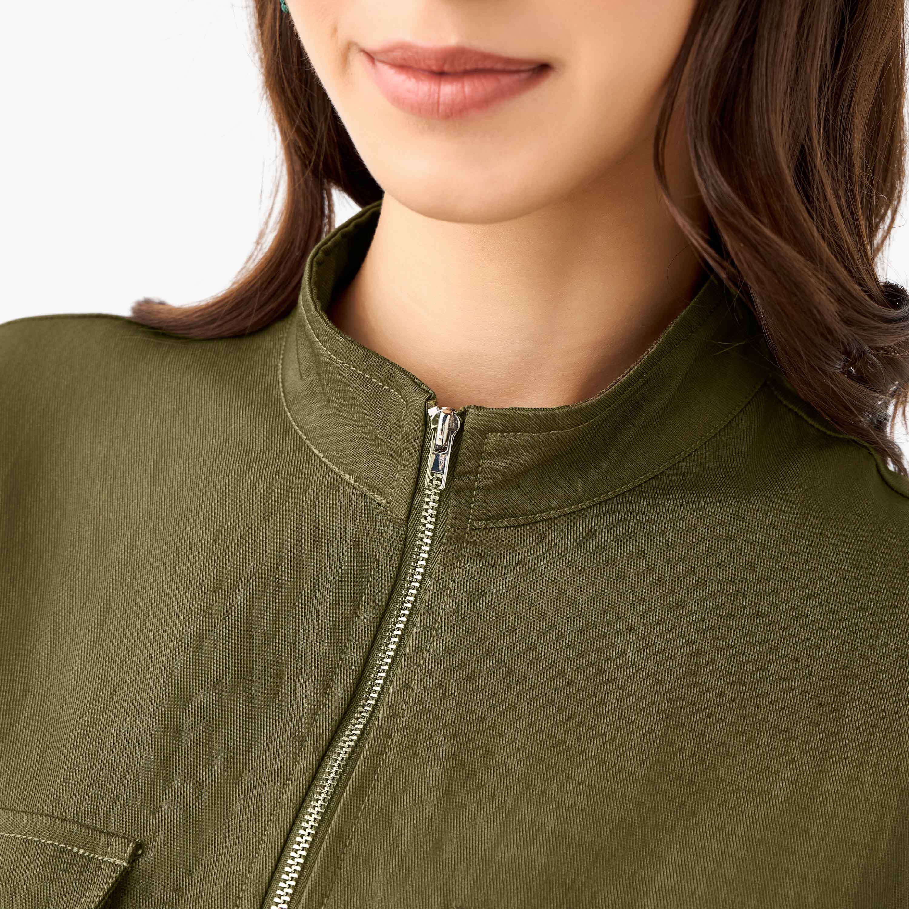 Drawstring Shirt with Extended Sleeves-women-clothing-shirtsandblouses-shirts-image-4