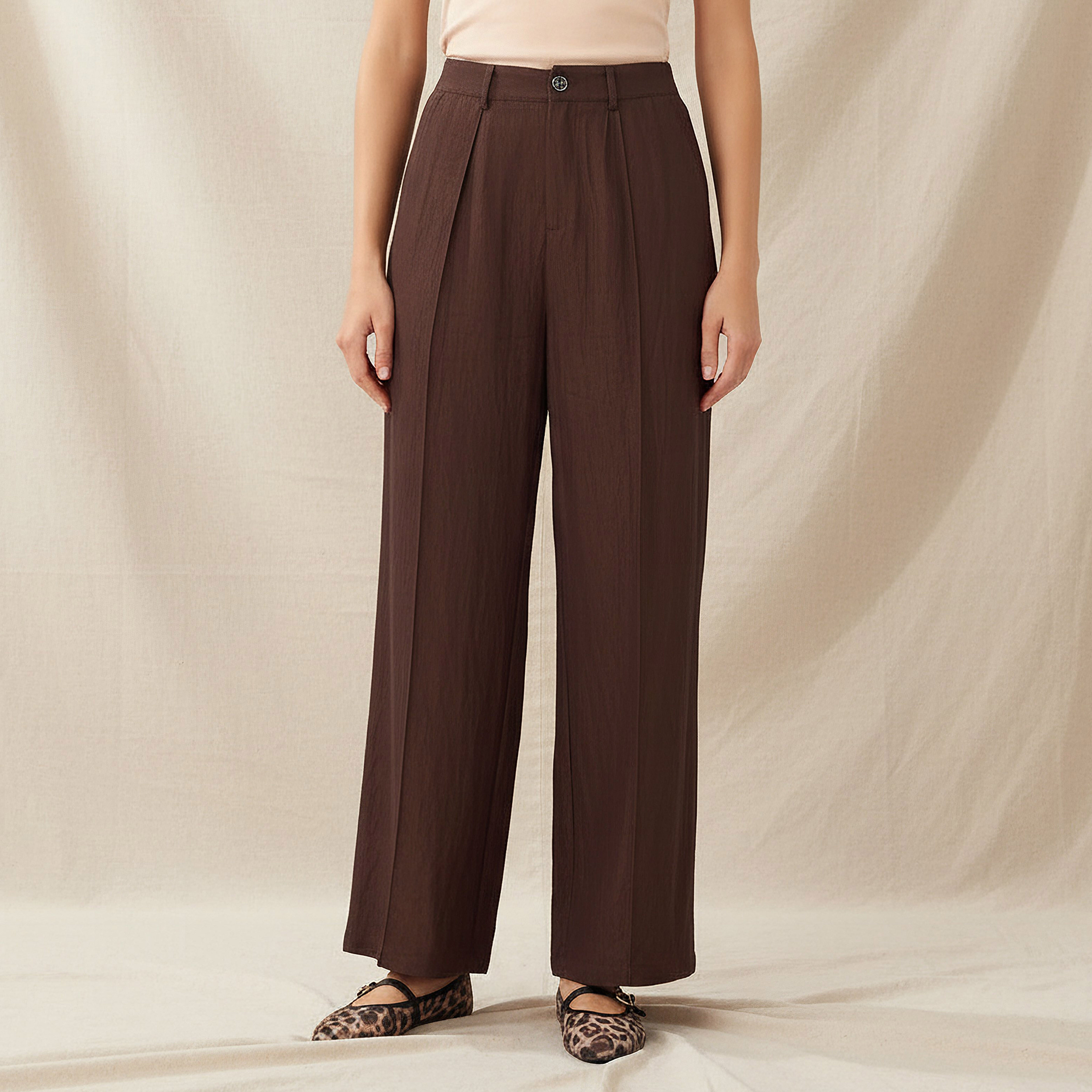 Wide-Leg Pleated Trousers-women-clothing-coordsets-image-1