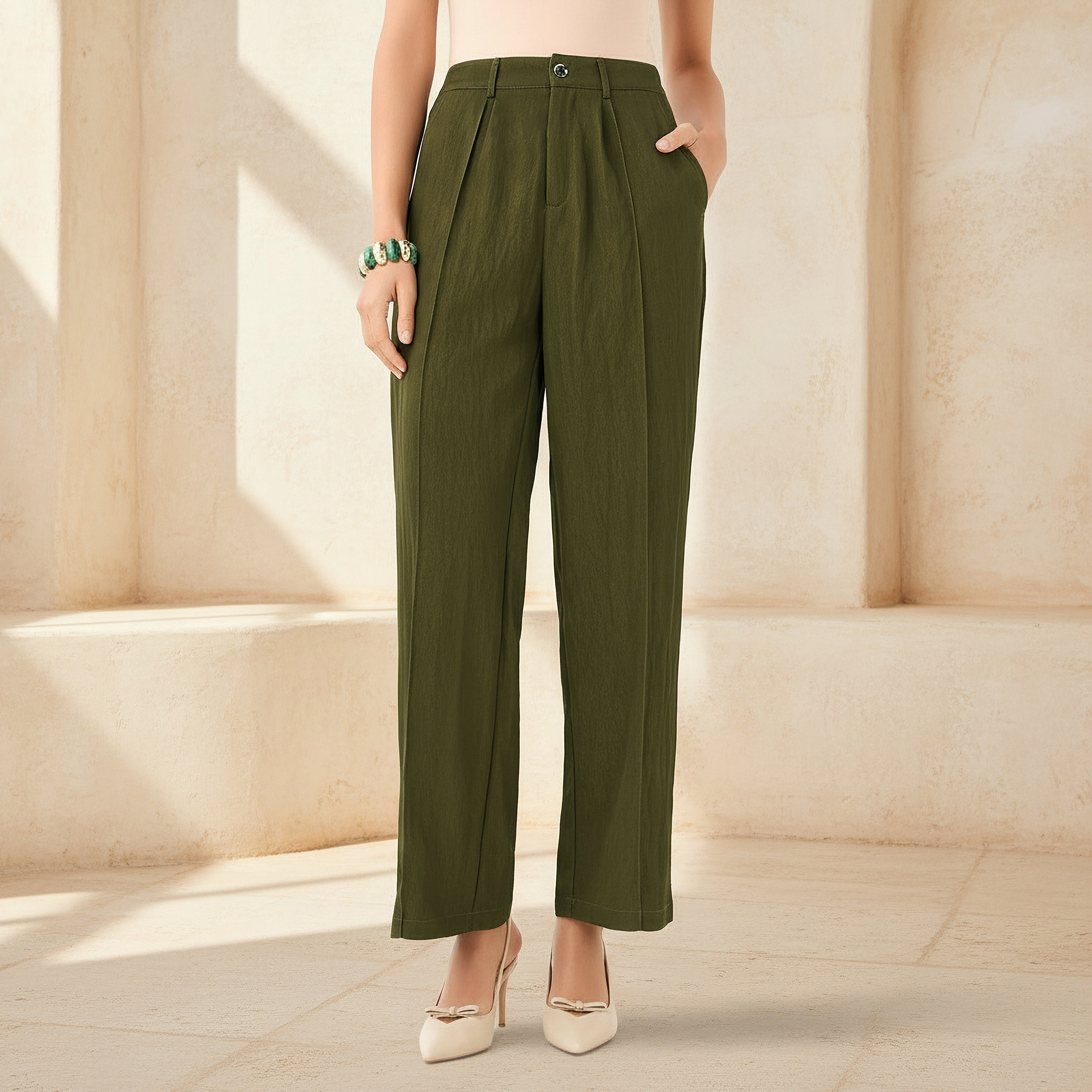 Wide-Leg Pleated Trousers-women-clothing-coordsets-image-1
