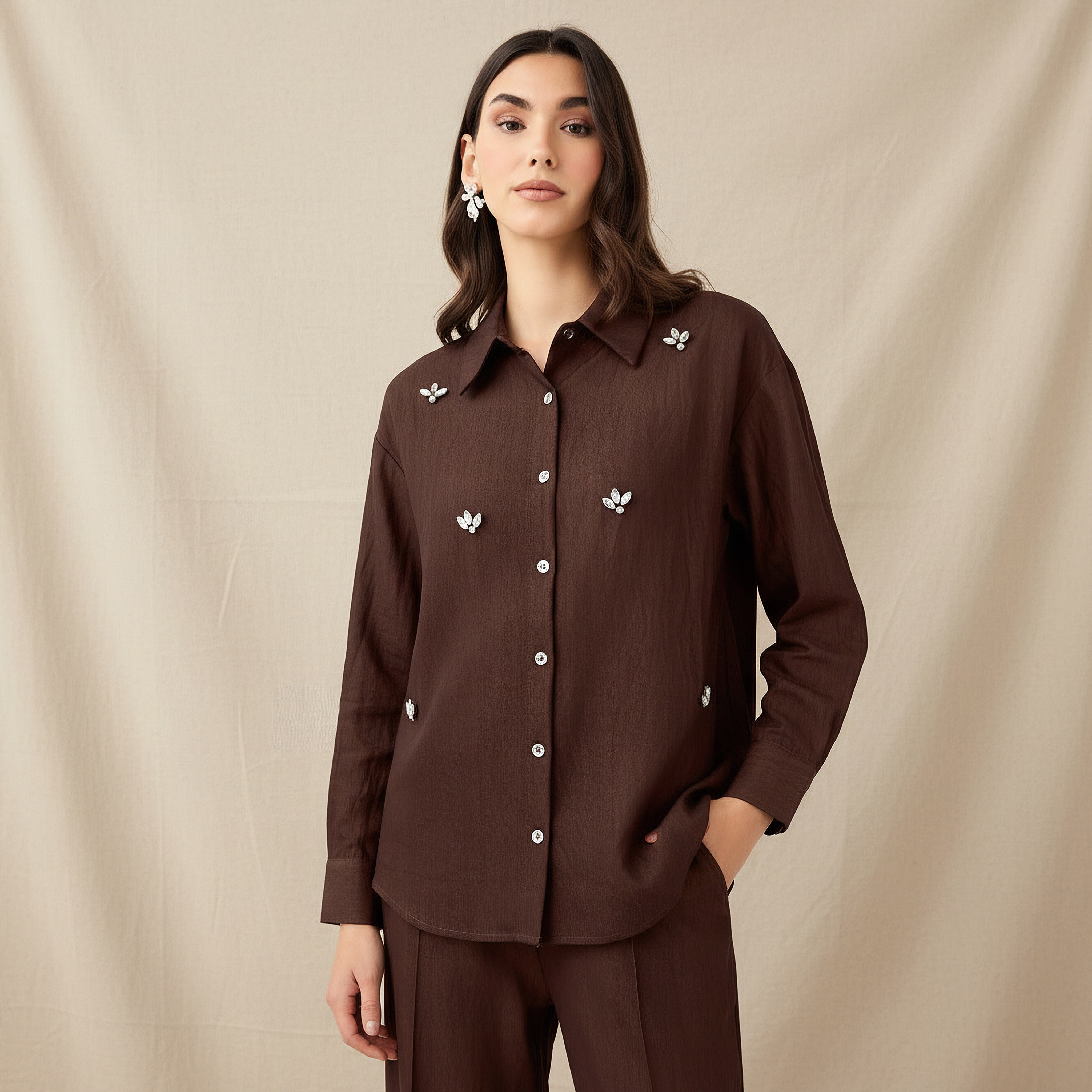 Embellished Shirt with Long Sleeves-women-clothing-shirtsandblouses-shirts-image-1