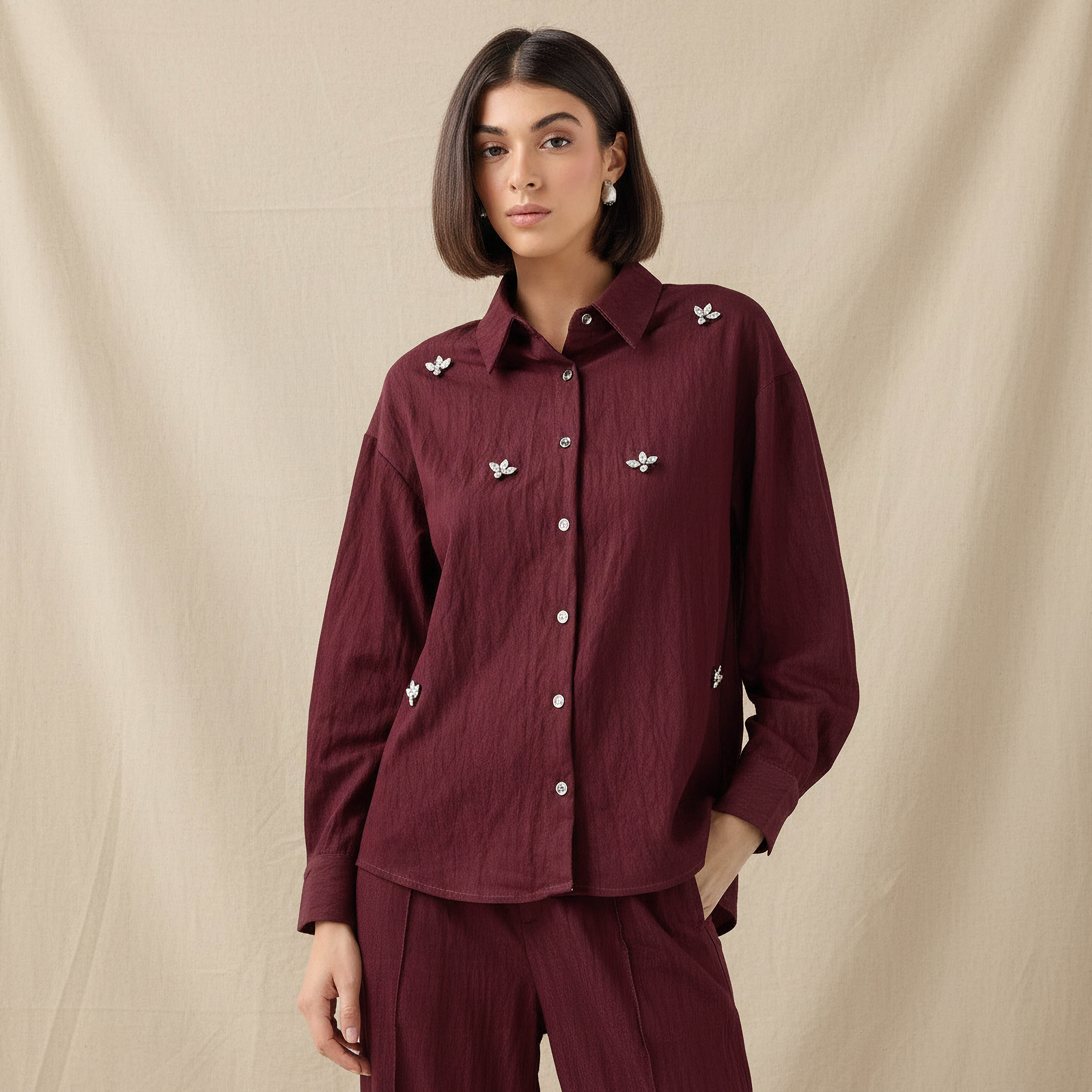 Embellished Shirt with Long Sleeves-women-clothing-shirtsandblouses-shirts-image-1