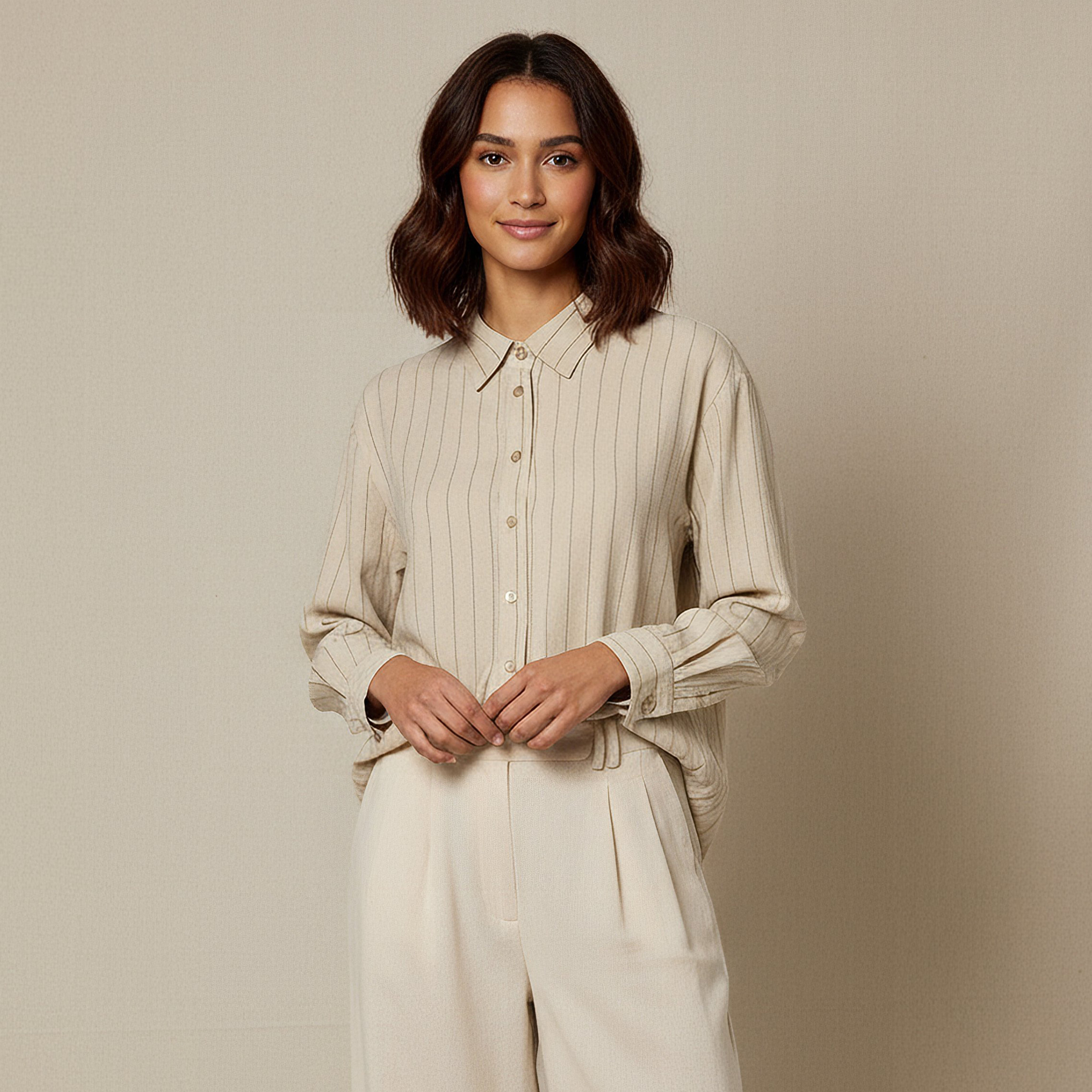 Shirt with Stripes and Long Sleeves-women-clothing-shirtsandblouses-shirts-image-1