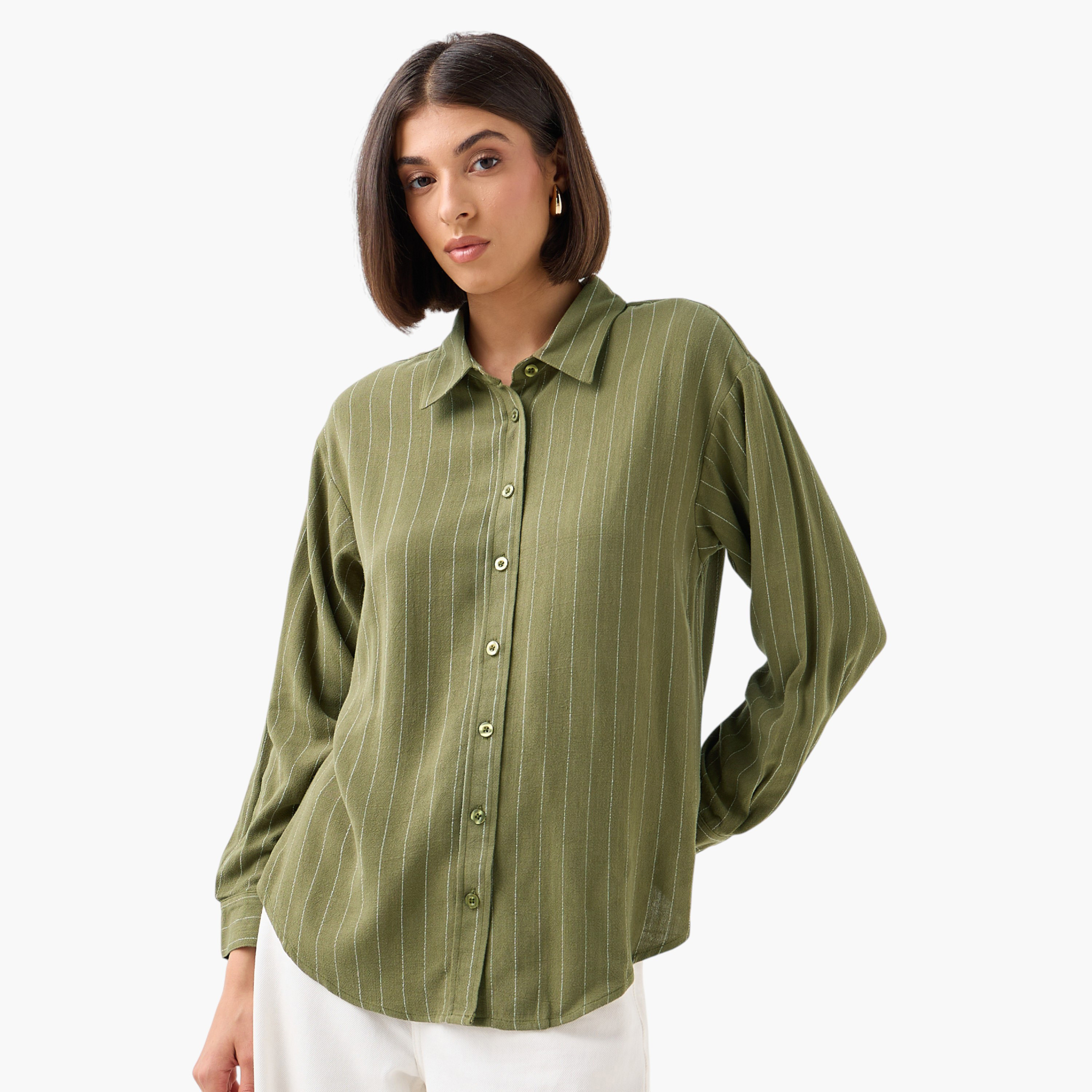 Shirt with Stripes and Long Sleeves-women-clothing-shirtsandblouses-shirts-image-2