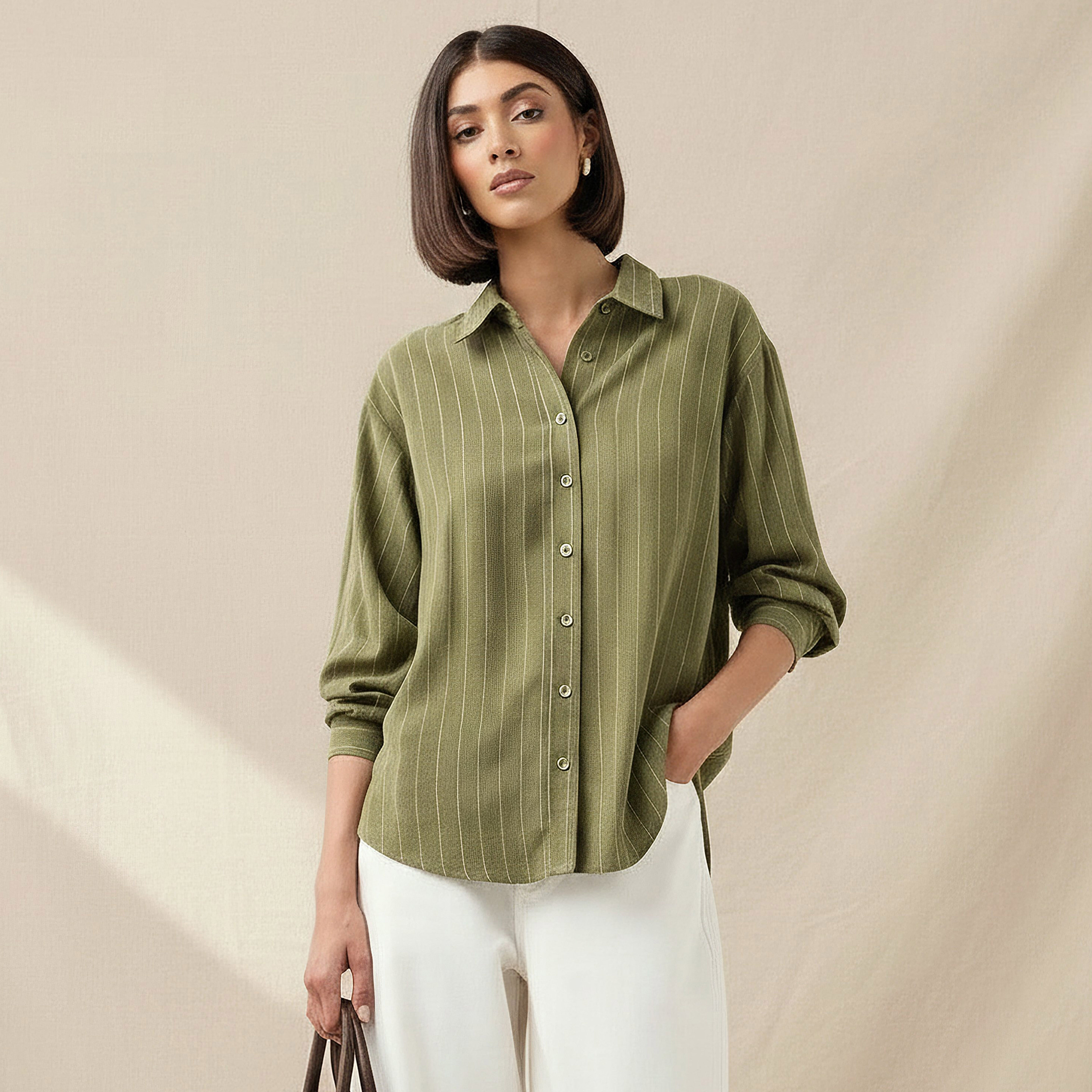 Shirt with Stripes and Long Sleeves-women-clothing-shirtsandblouses-shirts-image-1