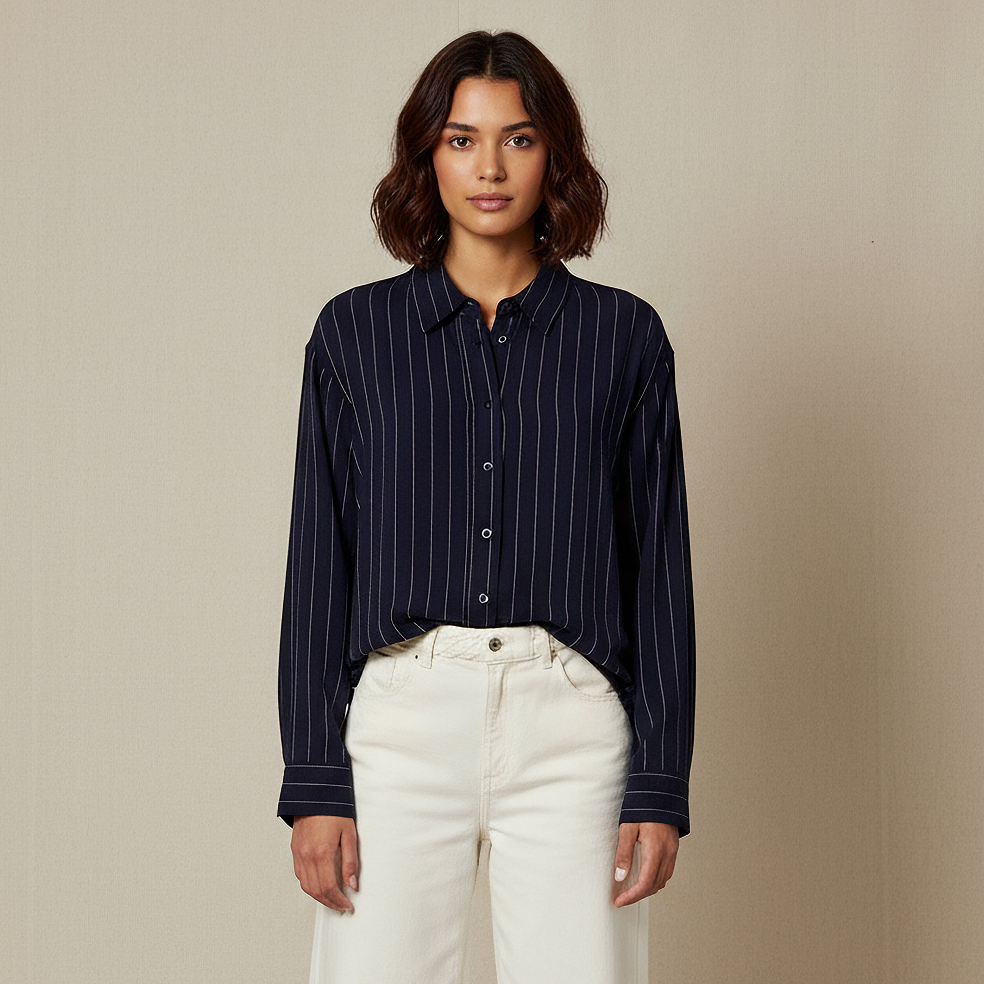 Shirt with Stripes and Long Sleeves-women-clothing-shirtsandblouses-shirts-image-1