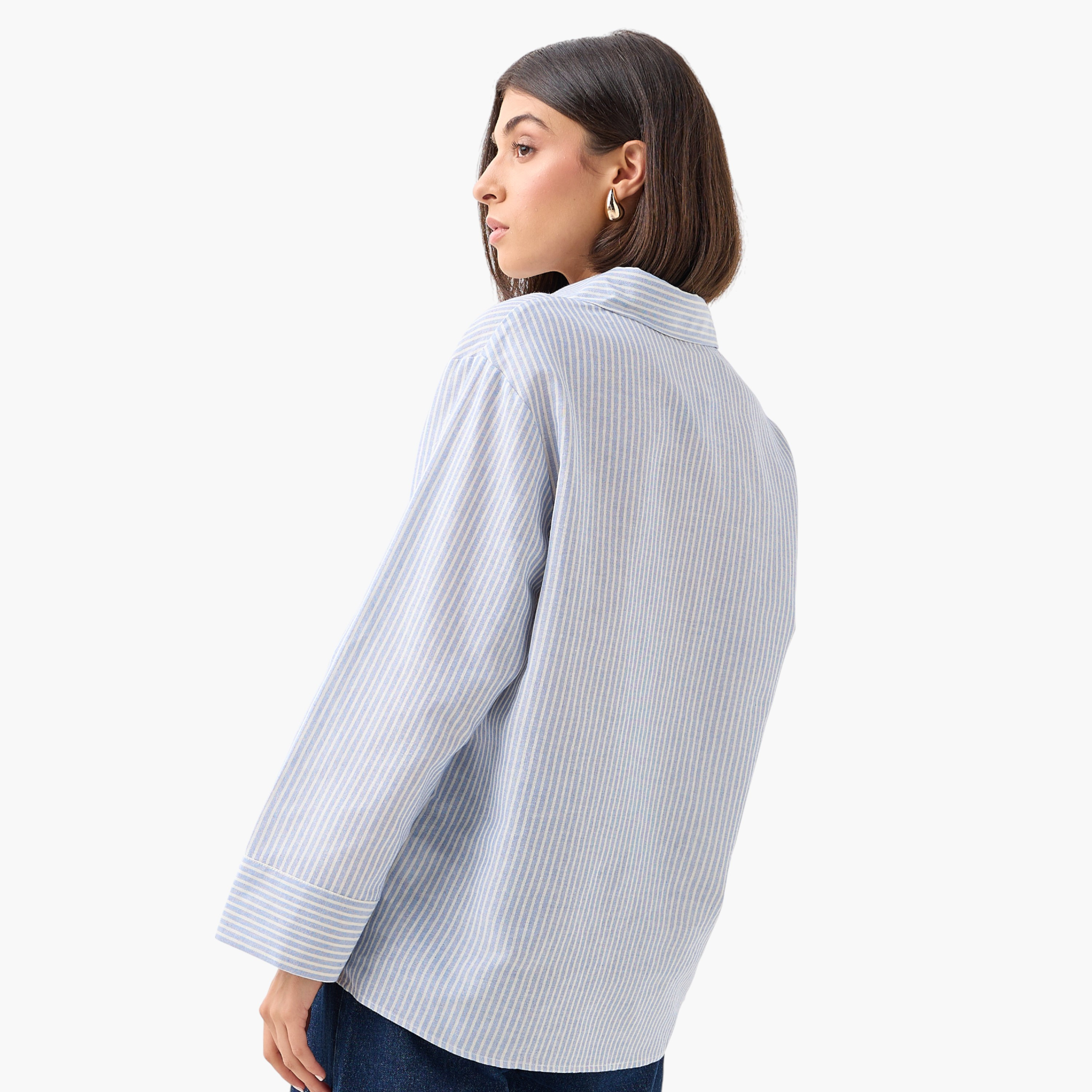 Shirt with Stripes and Long Sleeves-women-clothing-shirtsandblouses-shirts-image-4