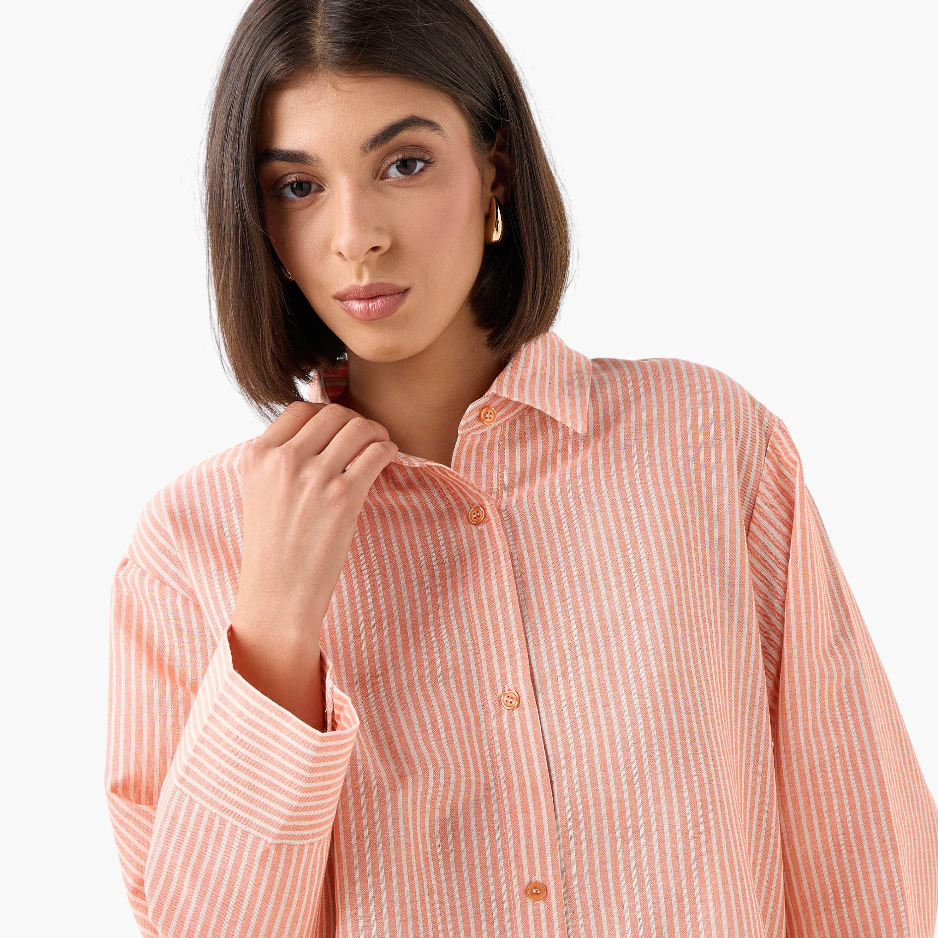 Shirt with Stripes and Long Sleeves-women-clothing-shirtsandblouses-shirts-image-5