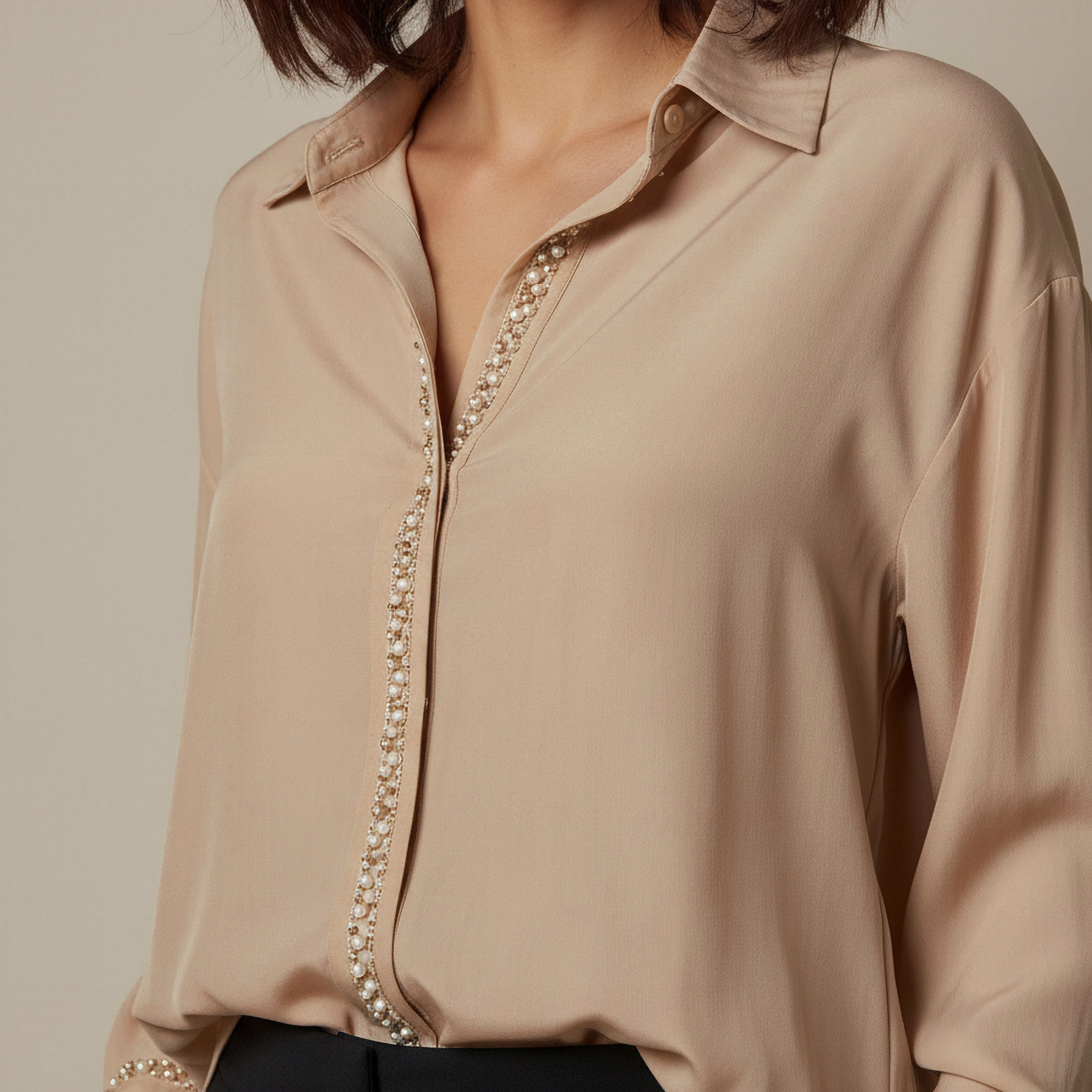 Shirt with Pearl Embellishment and Long Sleeves-women-clothing-shirtsandblouses-shirts-image-4