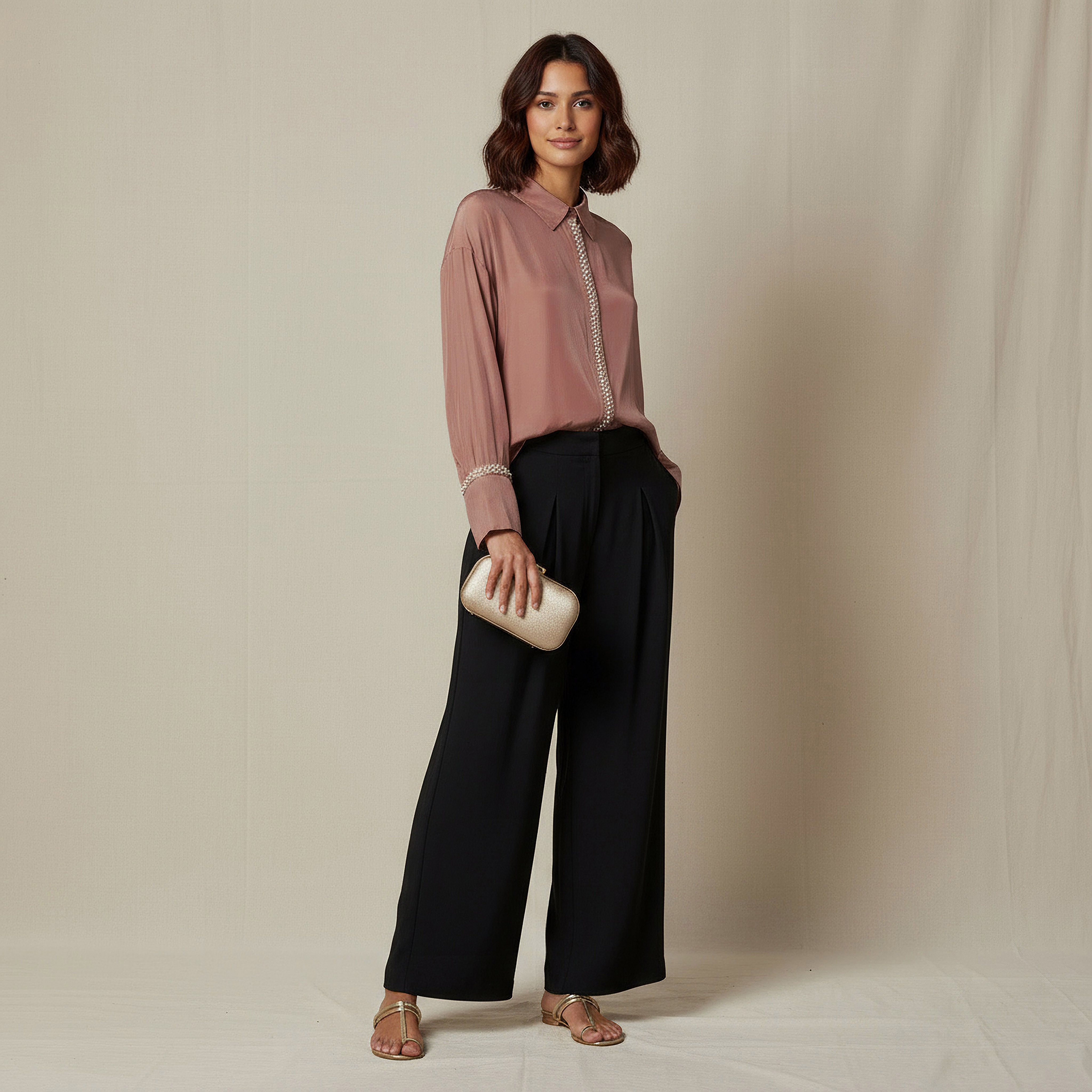 Shirt with Pearl Embellishment and Long Sleeves-women-clothing-shirtsandblouses-shirts-image-2