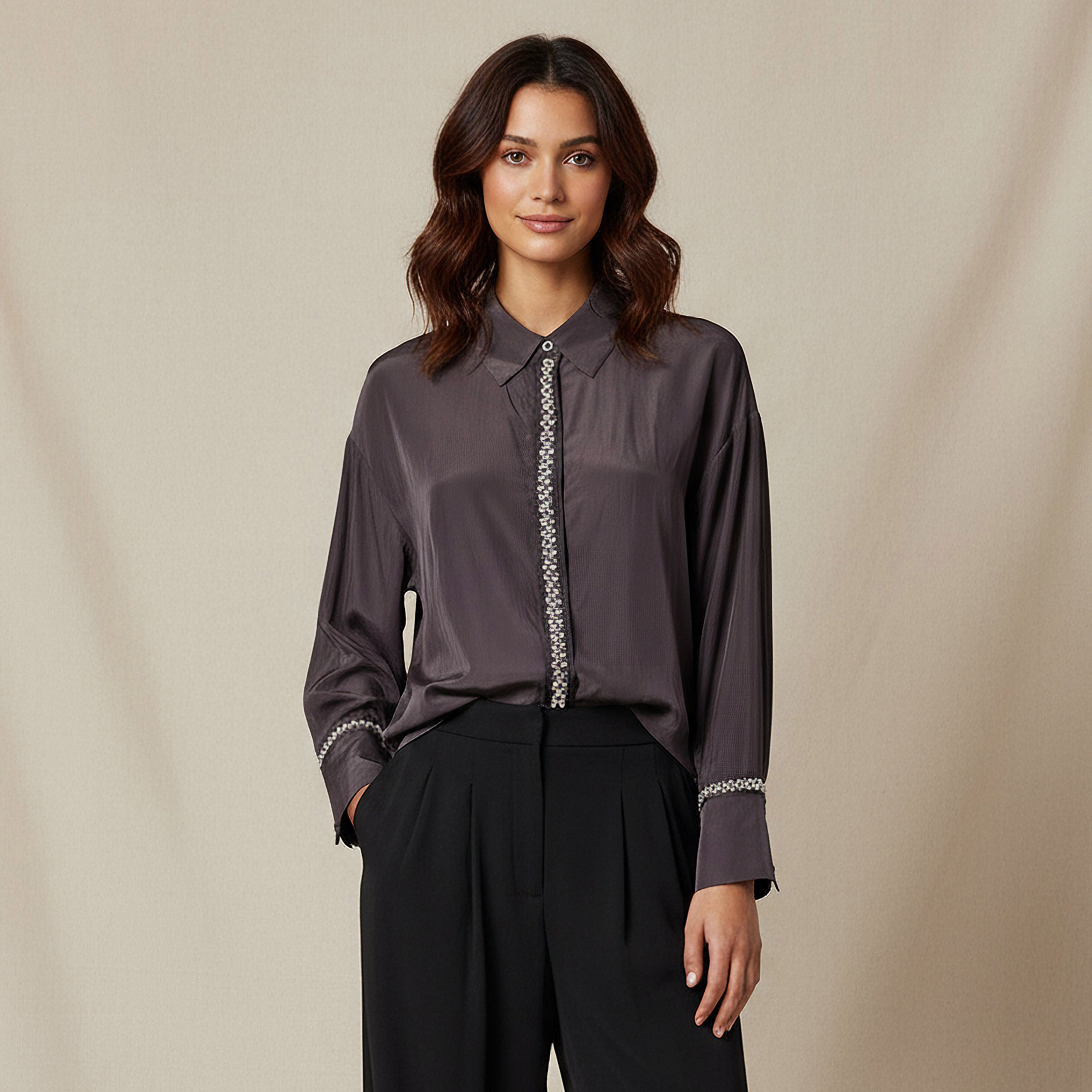 Shirt with Pearl Embellishment and Long Sleeves-women-clothing-shirtsandblouses-shirts-image-1