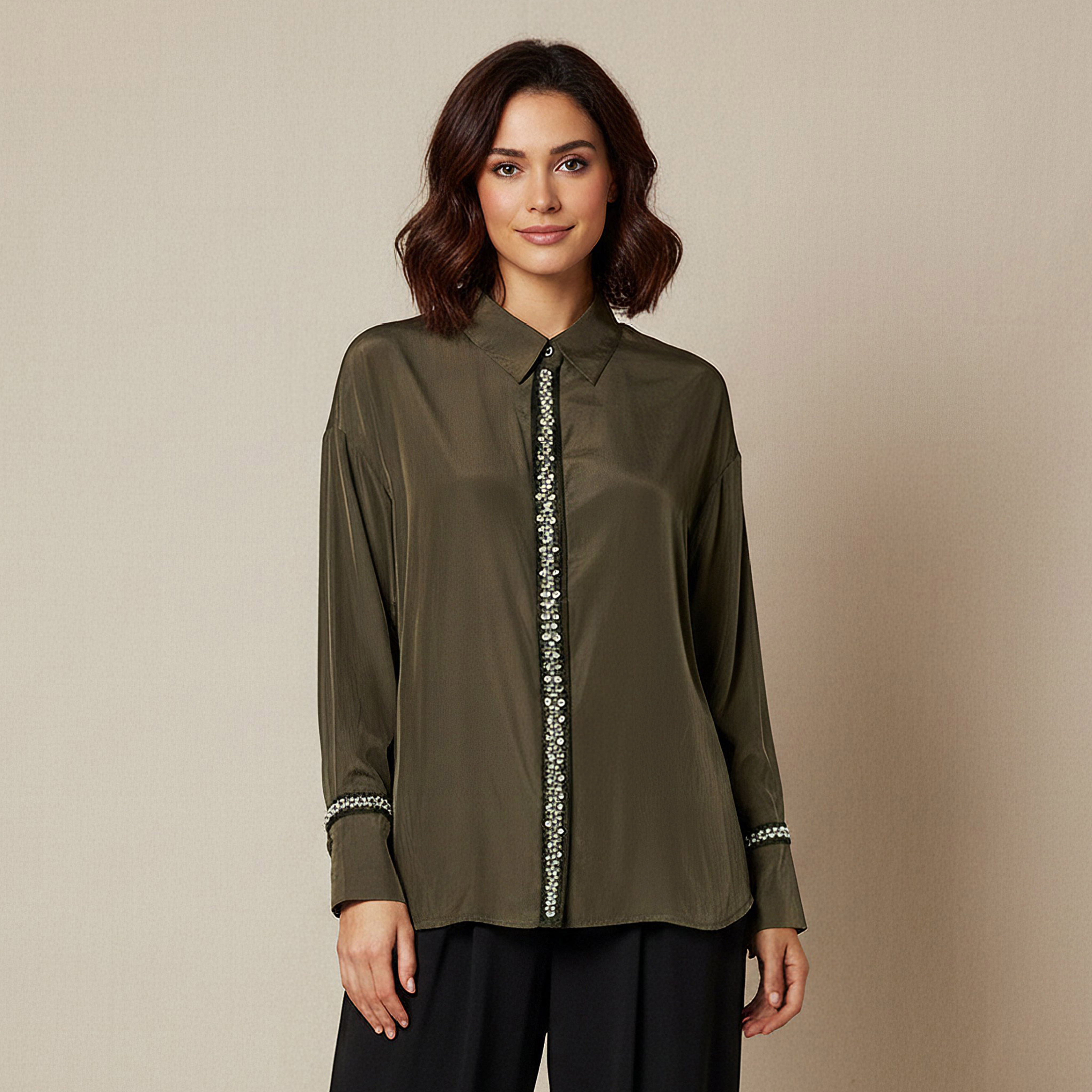 Shirt with Pearl Embellishment and Long Sleeves-women-clothing-shirtsandblouses-shirts-image-1