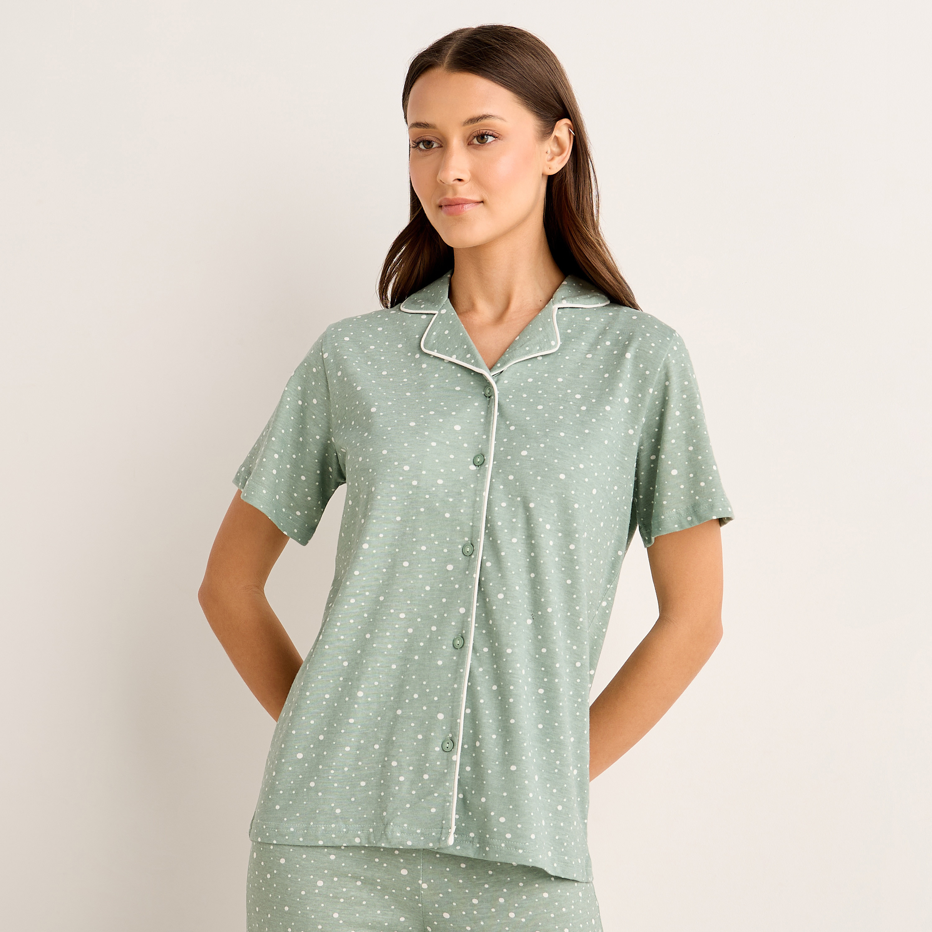 Pyjama Set Button-Down Shirt and Pants-women-clothing-nightwear-pyjamas-longsets-image-2