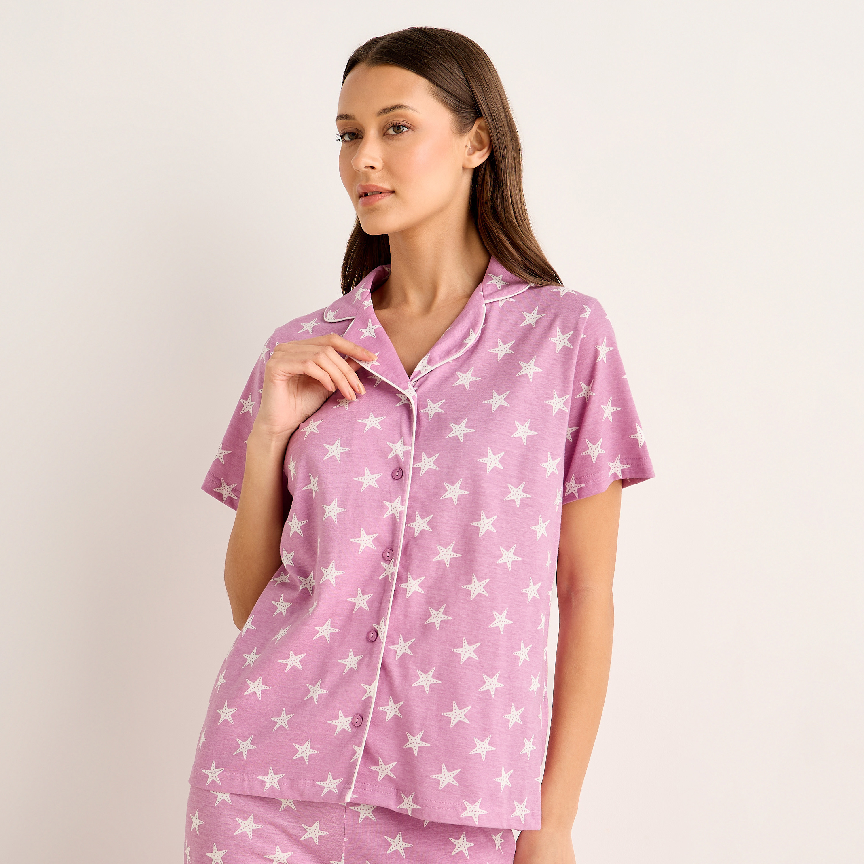 Pyjama Set Button-Down Shirt and Pants-women-clothing-nightwear-pyjamas-longsets-image-2