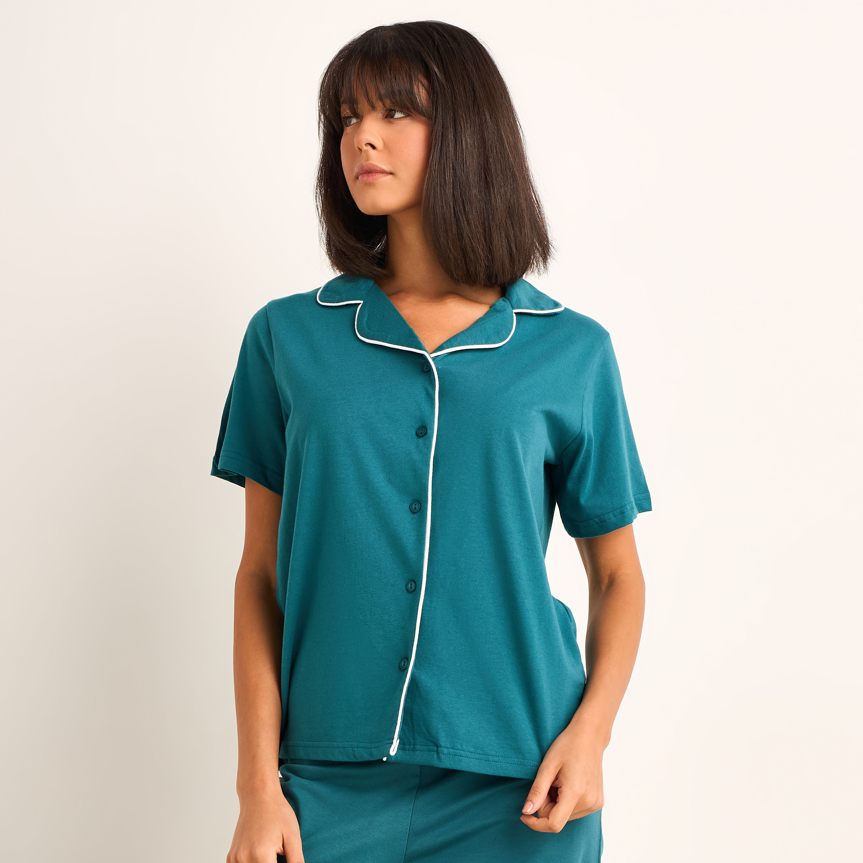 Pyjama Set Button-Down Shirt and Pants-women-clothing-nightwear-pyjamas-longsets-image-2