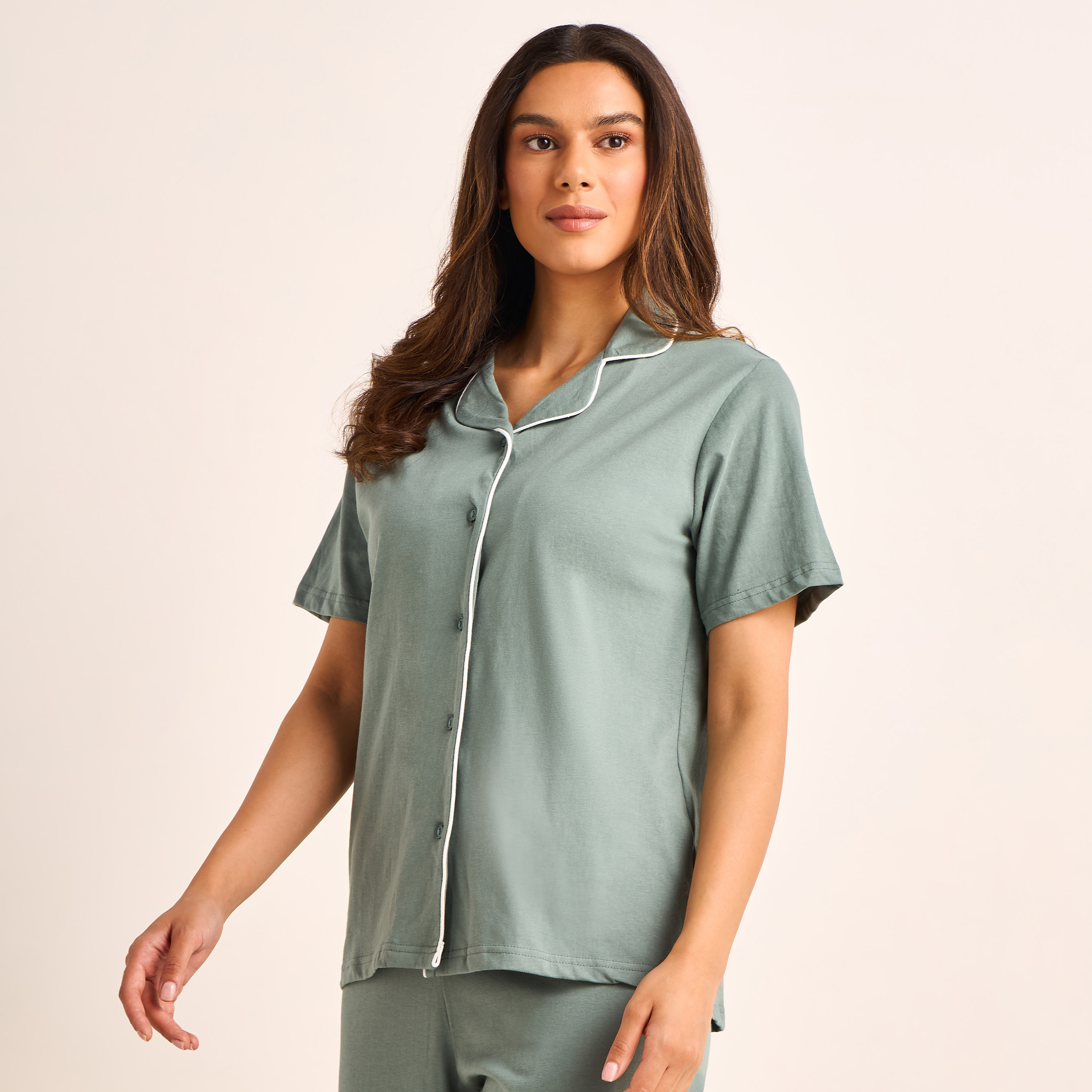 Pyjama Set Button-Down Shirt and Pants-women-clothing-nightwear-pyjamas-longsets-image-2