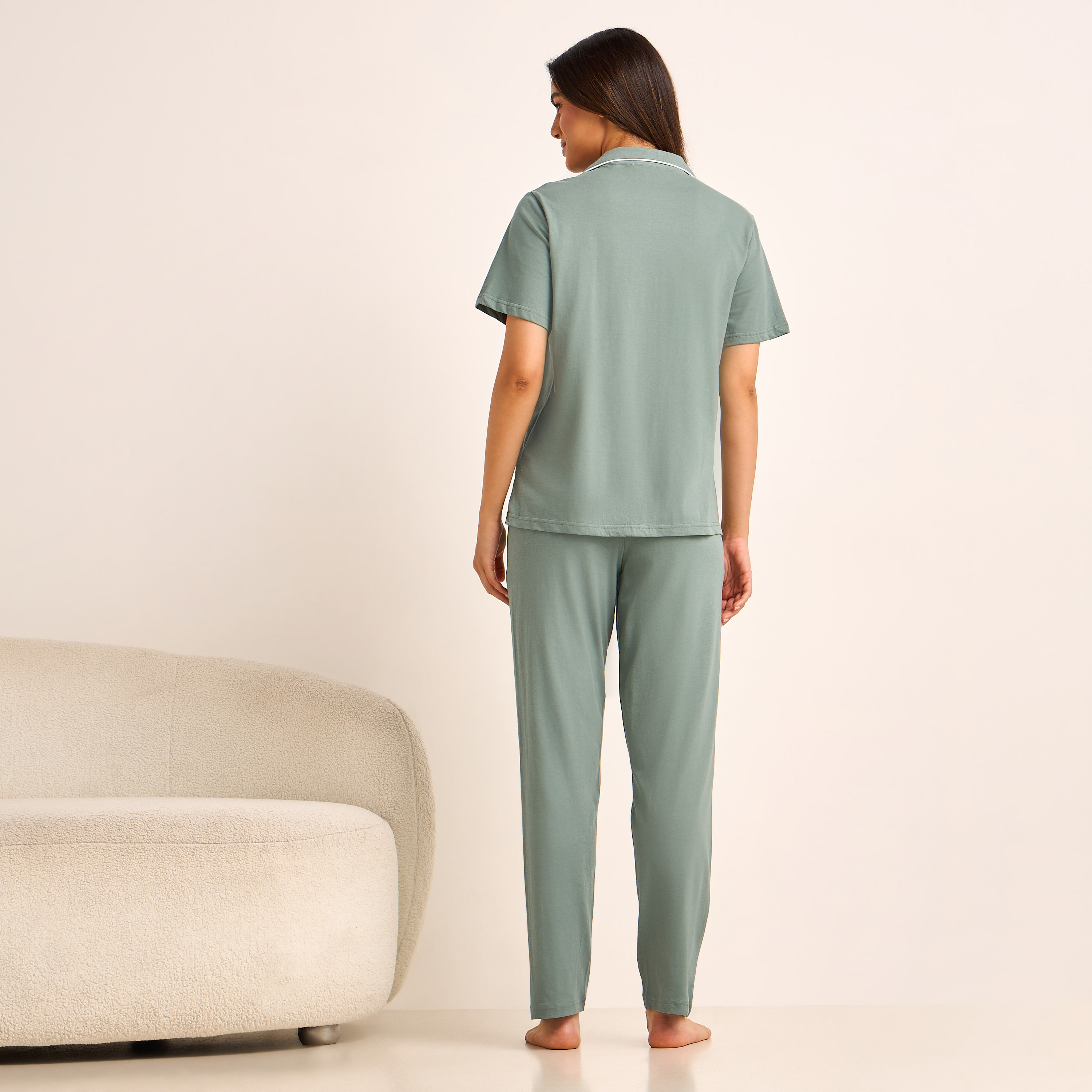 Pyjama Set Button-Down Shirt and Pants-women-clothing-nightwear-pyjamas-longsets-image-3