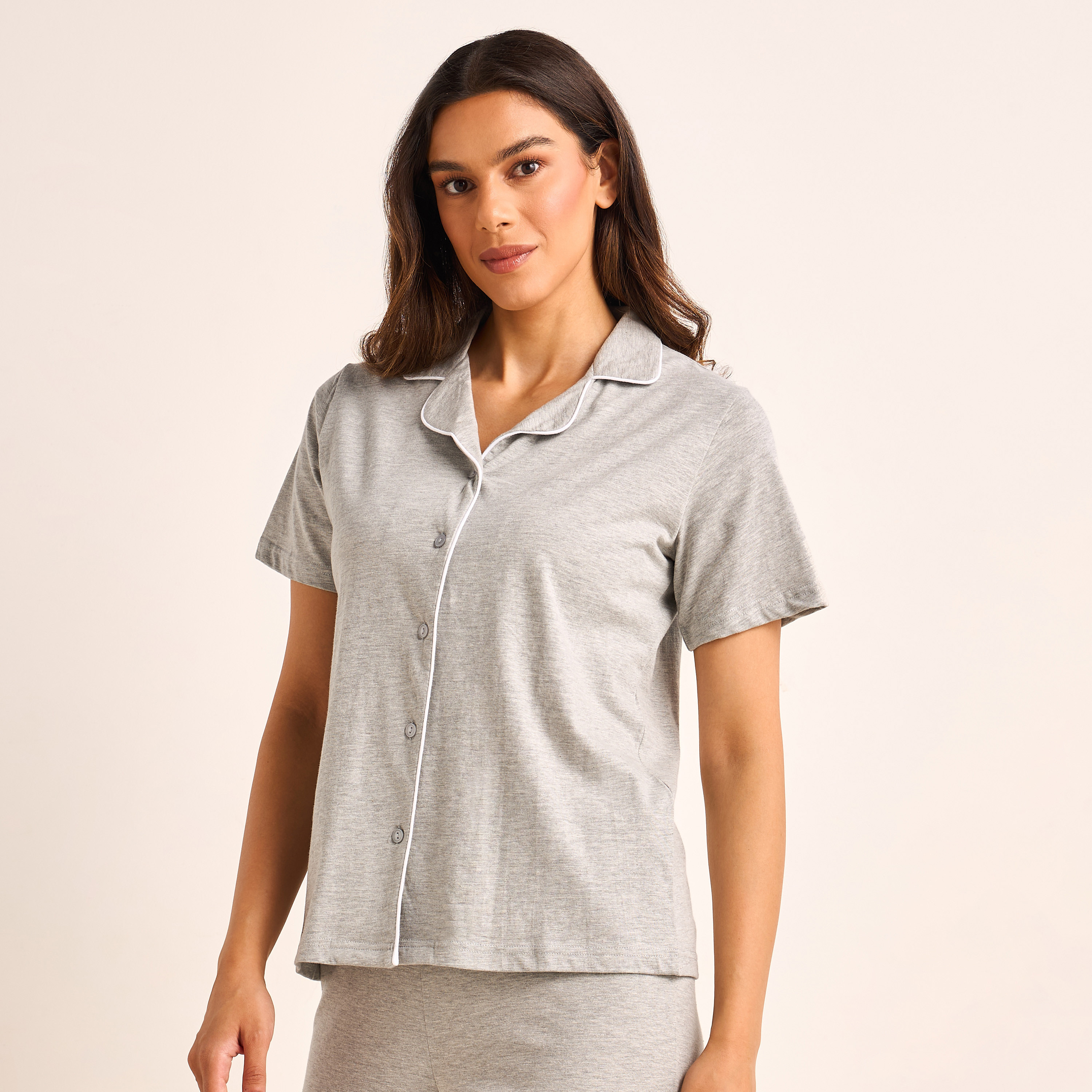 Pyjama Set Button-Down Shirt and Pants-women-clothing-nightwear-pyjamas-longsets-image-2