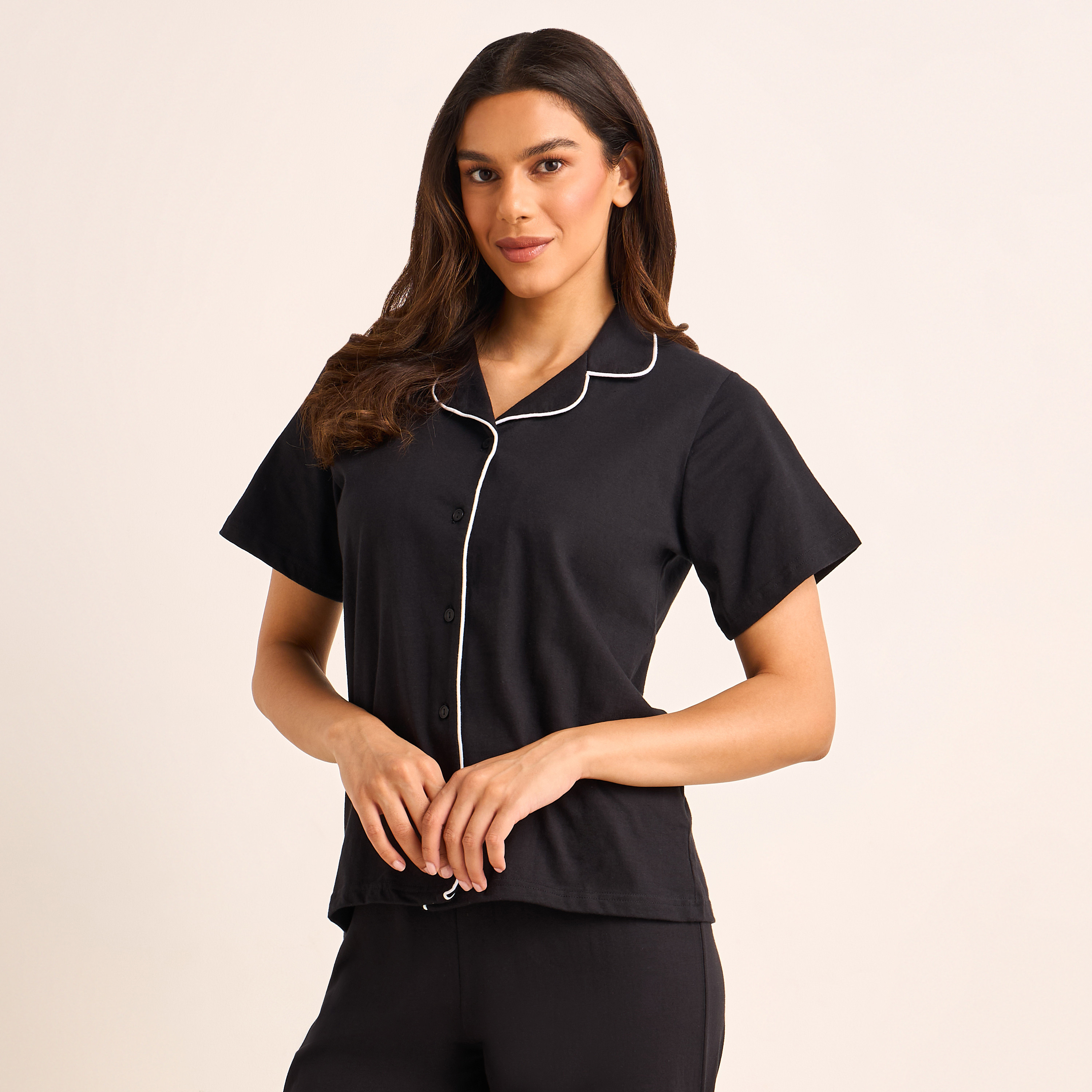 Pyjama Set Button-Down Shirt and Pants-women-clothing-nightwear-pyjamas-longsets-image-2