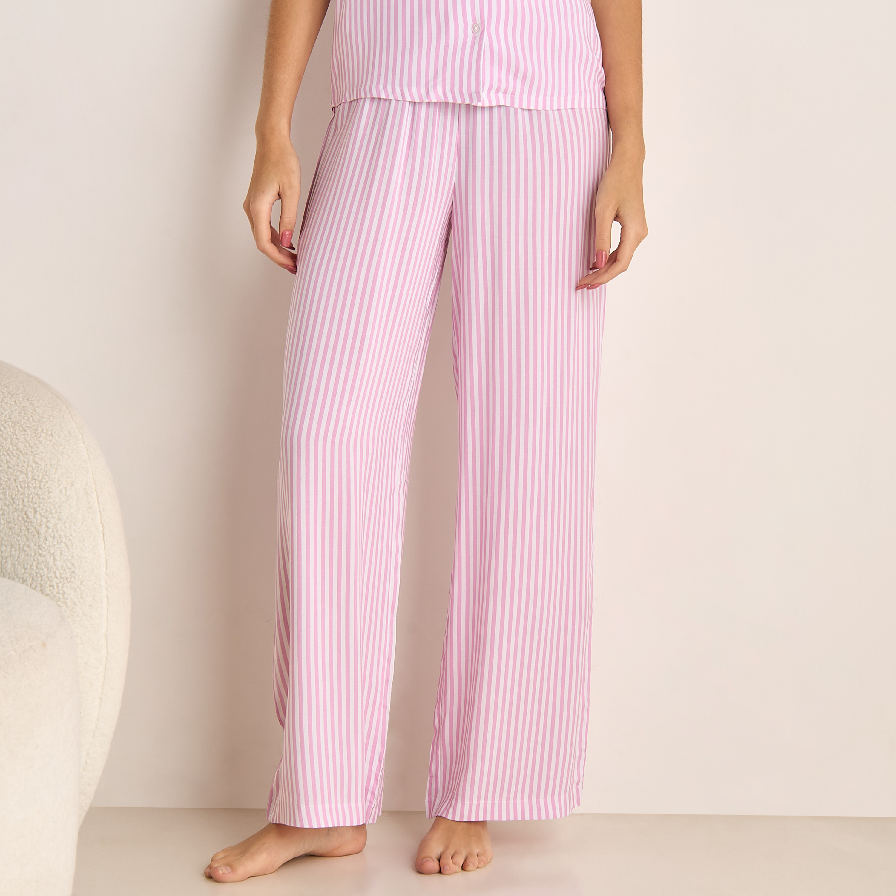 Pyjama Set Button-Down Shirt & Trousers Viscose-women-clothing-nightwear-pyjamas-longsets-image-4