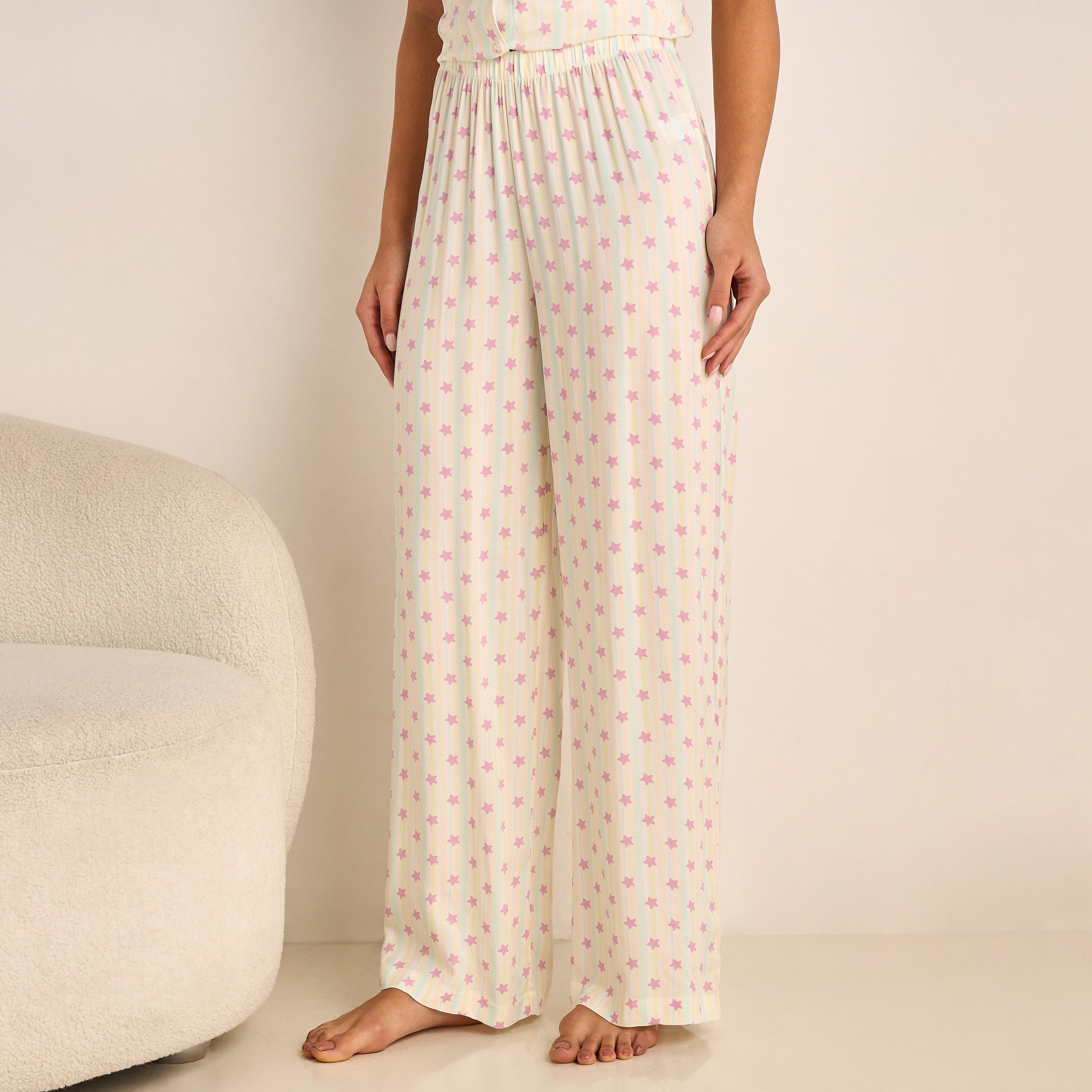 Pyjama Set Button-Down Shirt & Trousers Viscose-women-clothing-nightwear-pyjamas-longsets-image-3