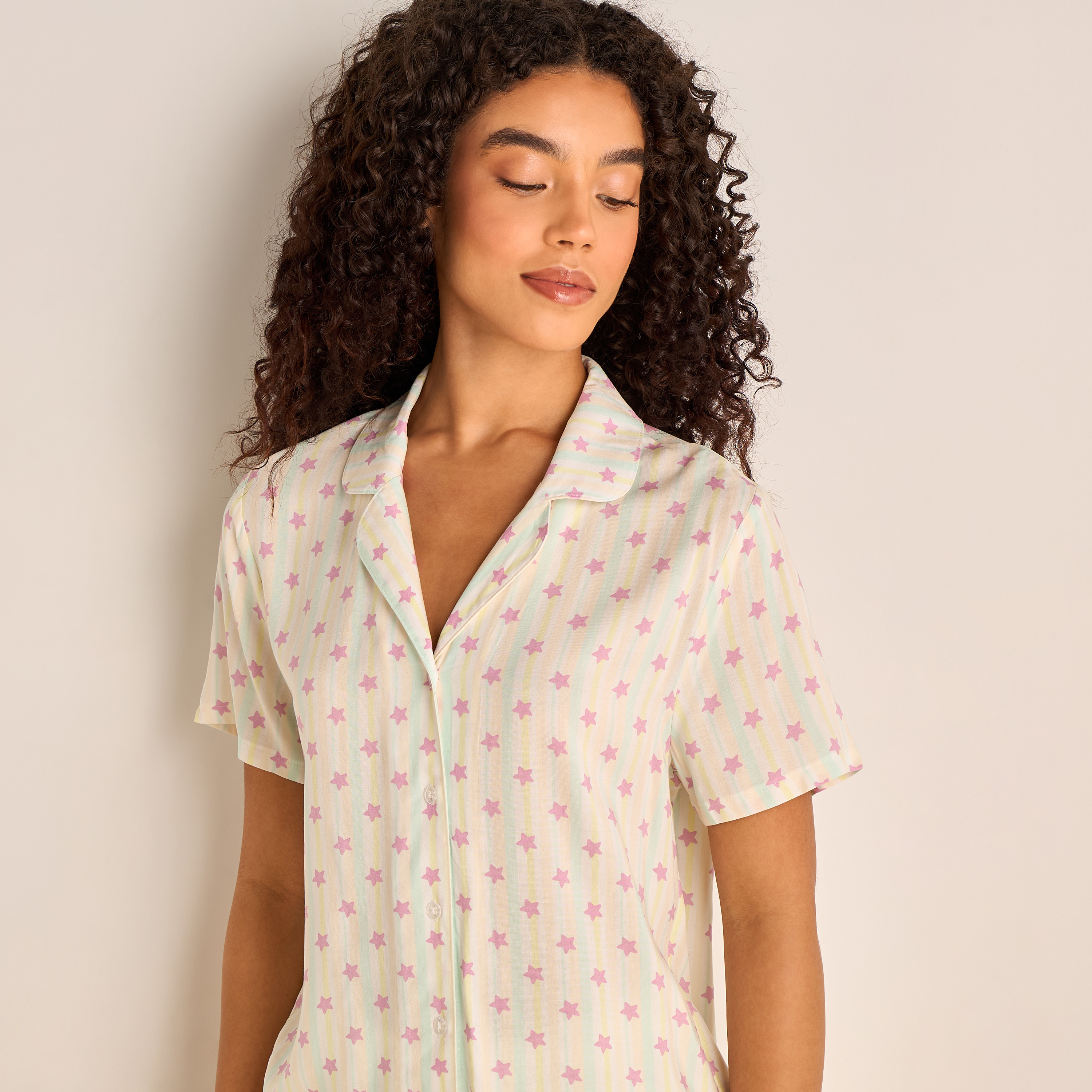 Pyjama Set Button-Down Shirt & Trousers Viscose-women-clothing-nightwear-pyjamas-longsets-image-5