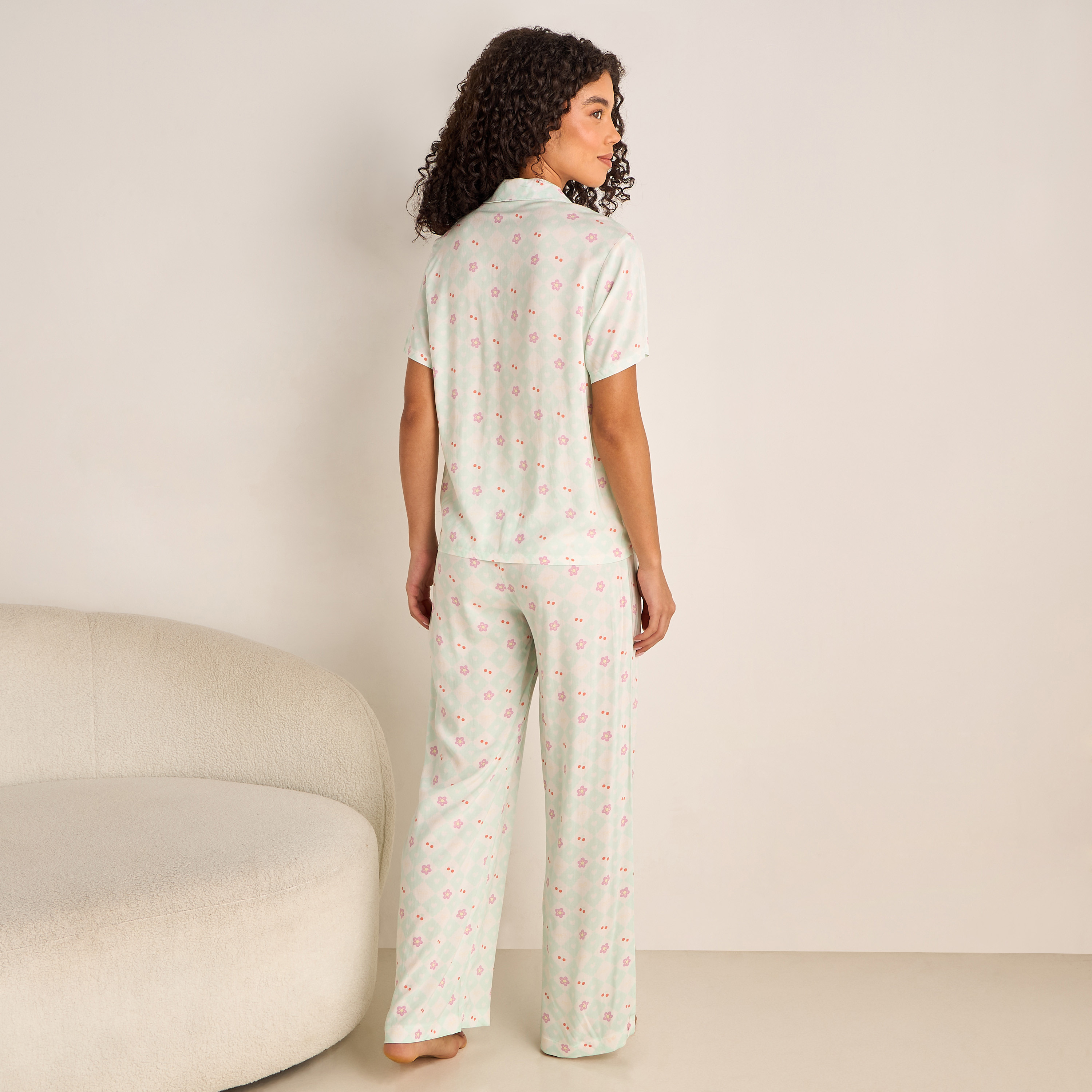 Pyjama Set Button-Down Shirt & Trousers Viscose-women-clothing-nightwear-pyjamas-longsets-image-4