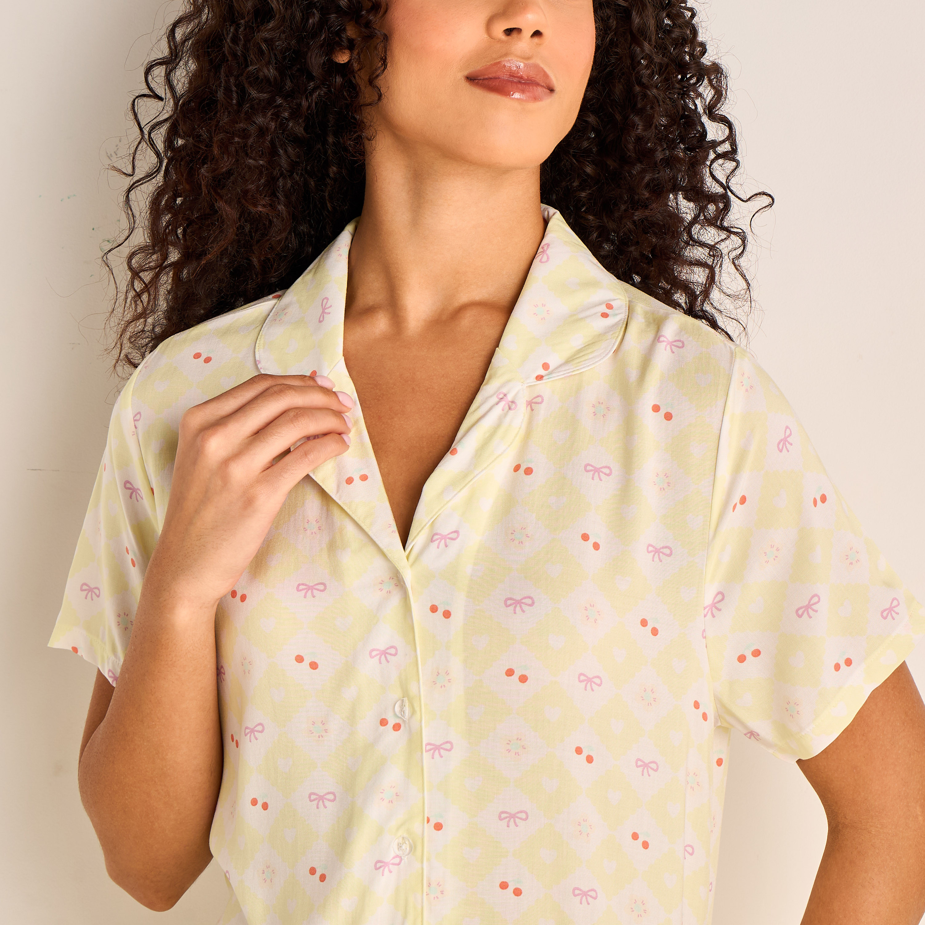 Pyjama Set Button-Down Shirt & Trousers Viscose-women-clothing-nightwear-pyjamas-longsets-image-5