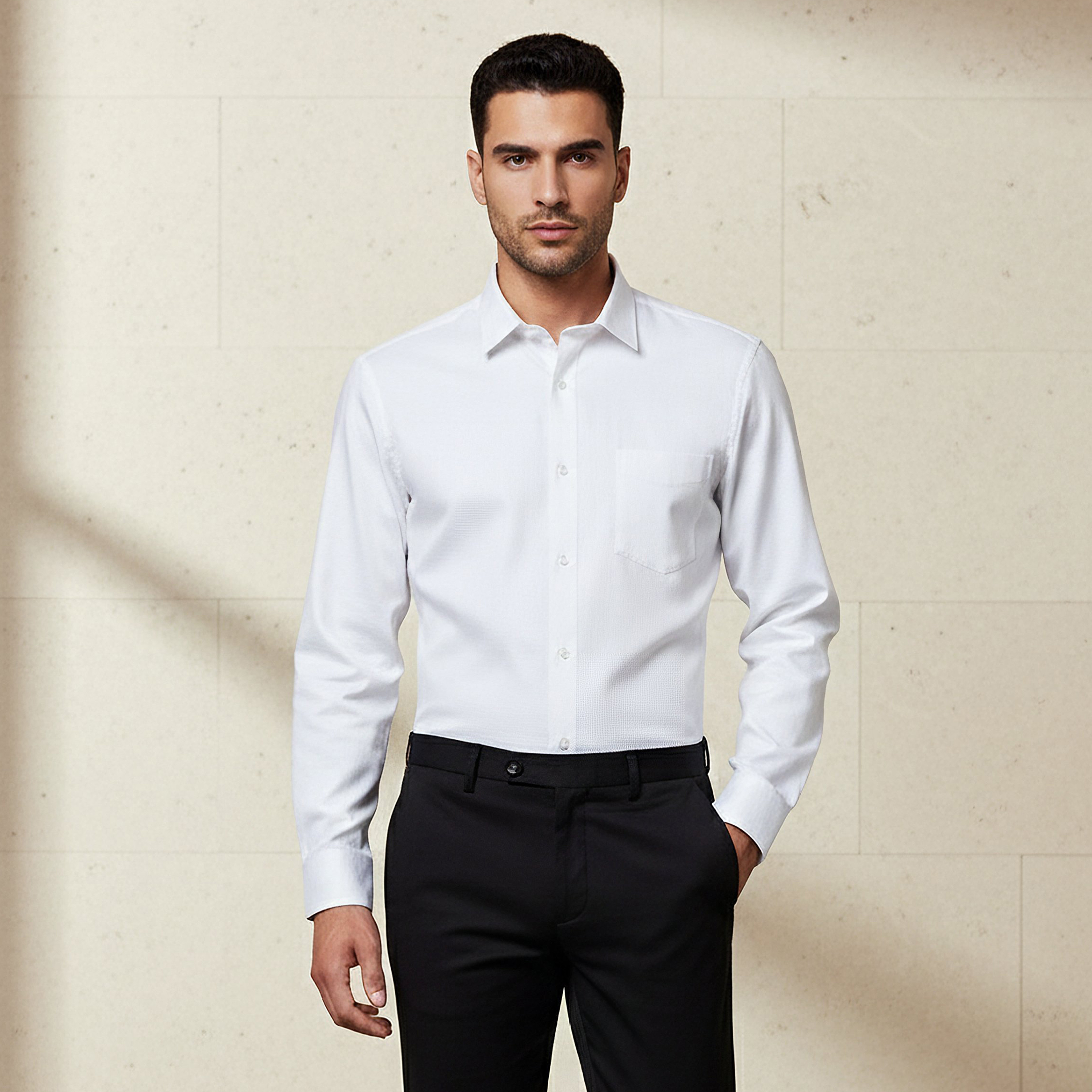 Men Regular Fit Self Texture Dobby Collar Shirt-men-clothing-shirts-image-1